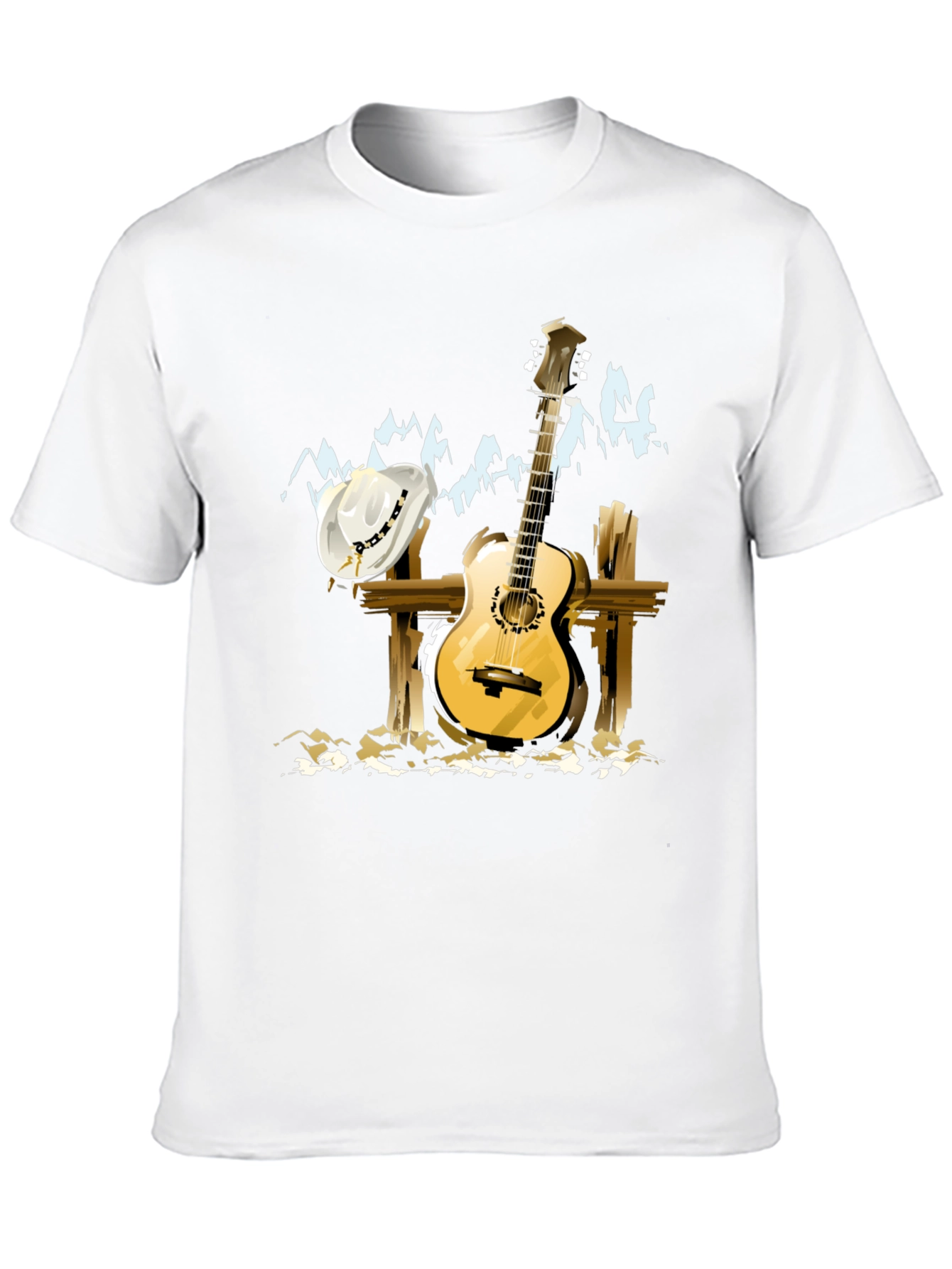 Guitar & Cowboy Hat Tee - Country Music Style
