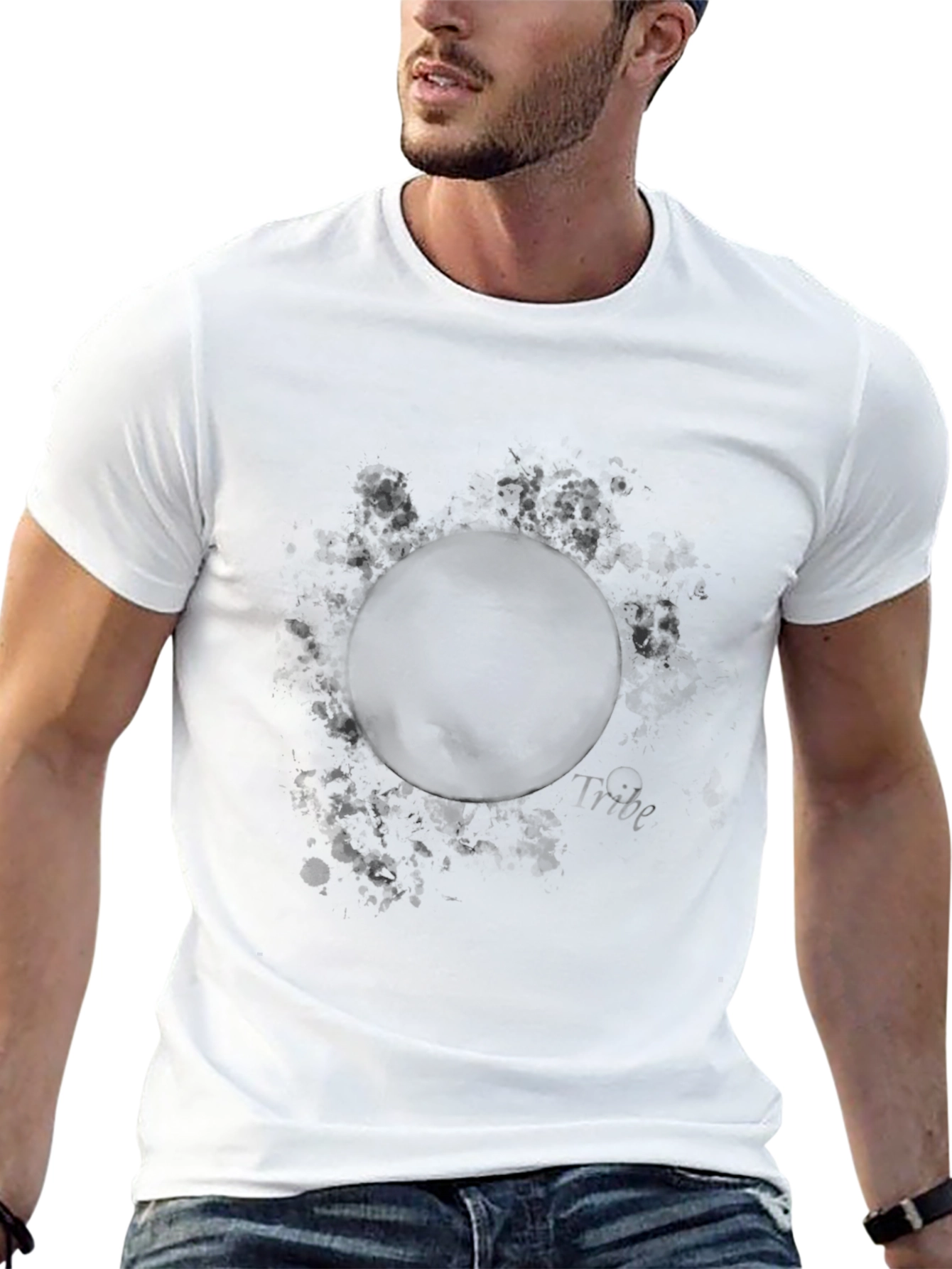 Mens Black Graphic Tee - Vibe Circle Design