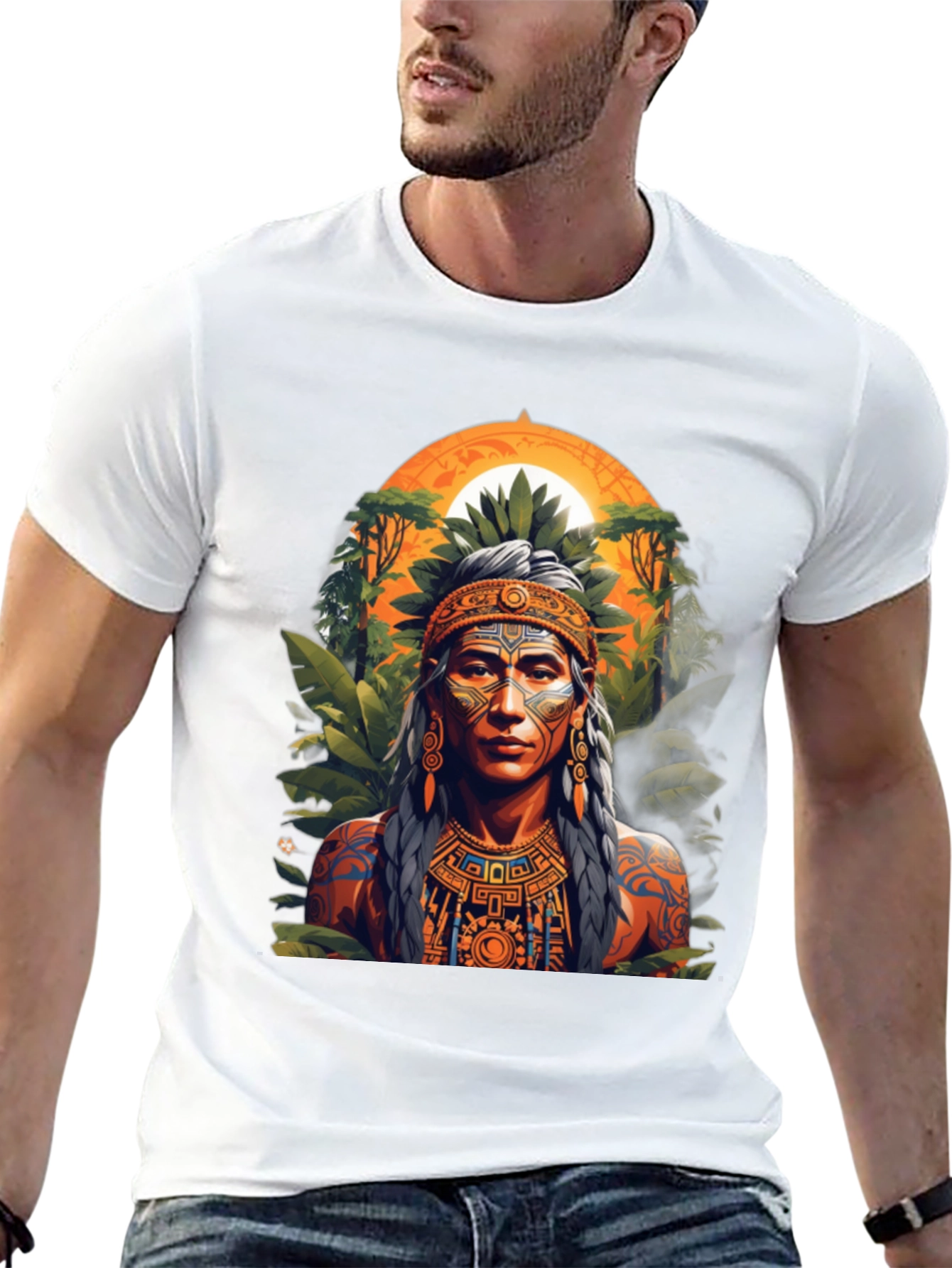 Aztec Warrior T-Shirt - Black Graphic Tee