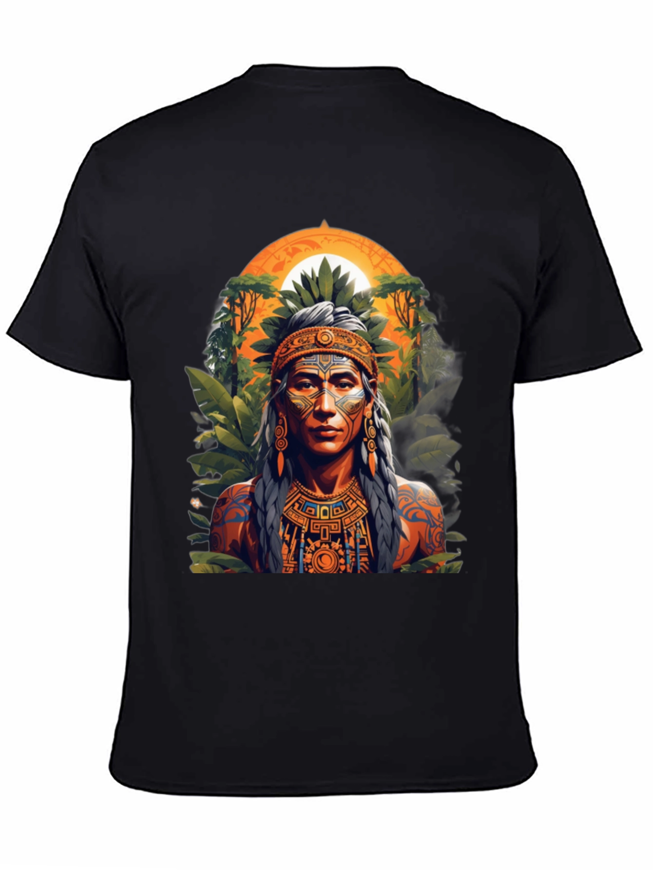 Aztec Warrior T-Shirt - Black Graphic Tee