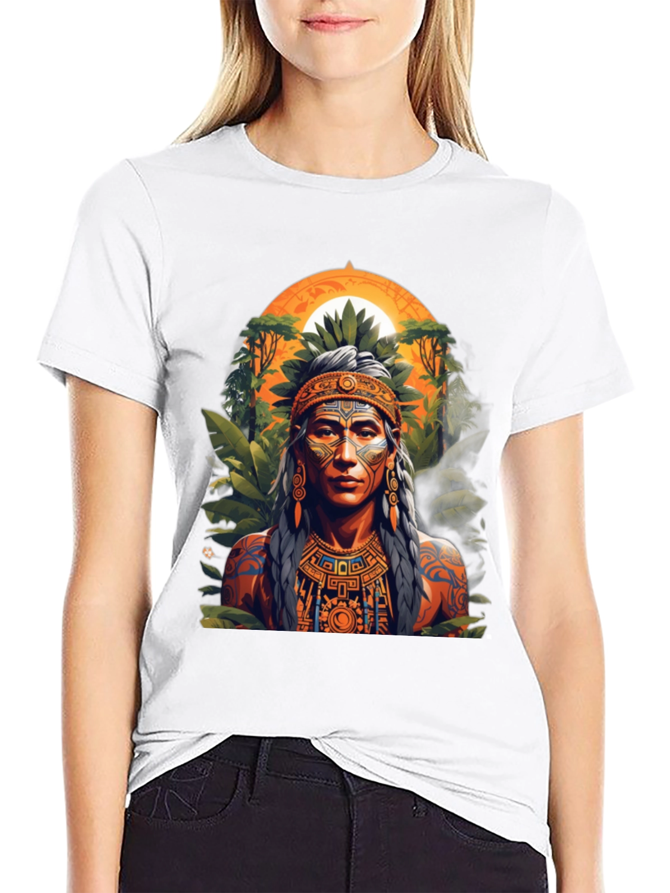 Aztec Warrior T-Shirt - Black Graphic Tee
