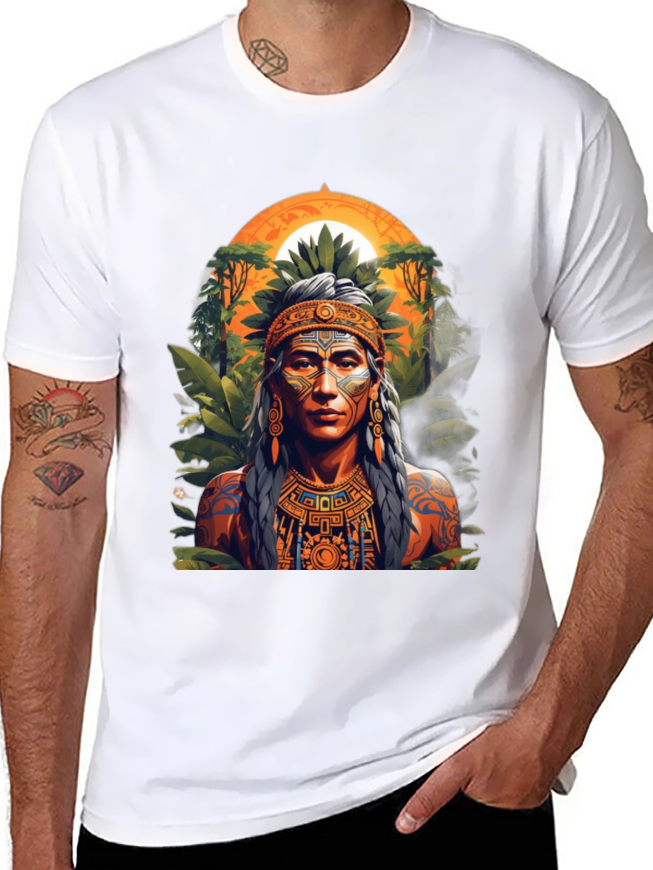 Aztec Warrior T-Shirt - Black Graphic Tee