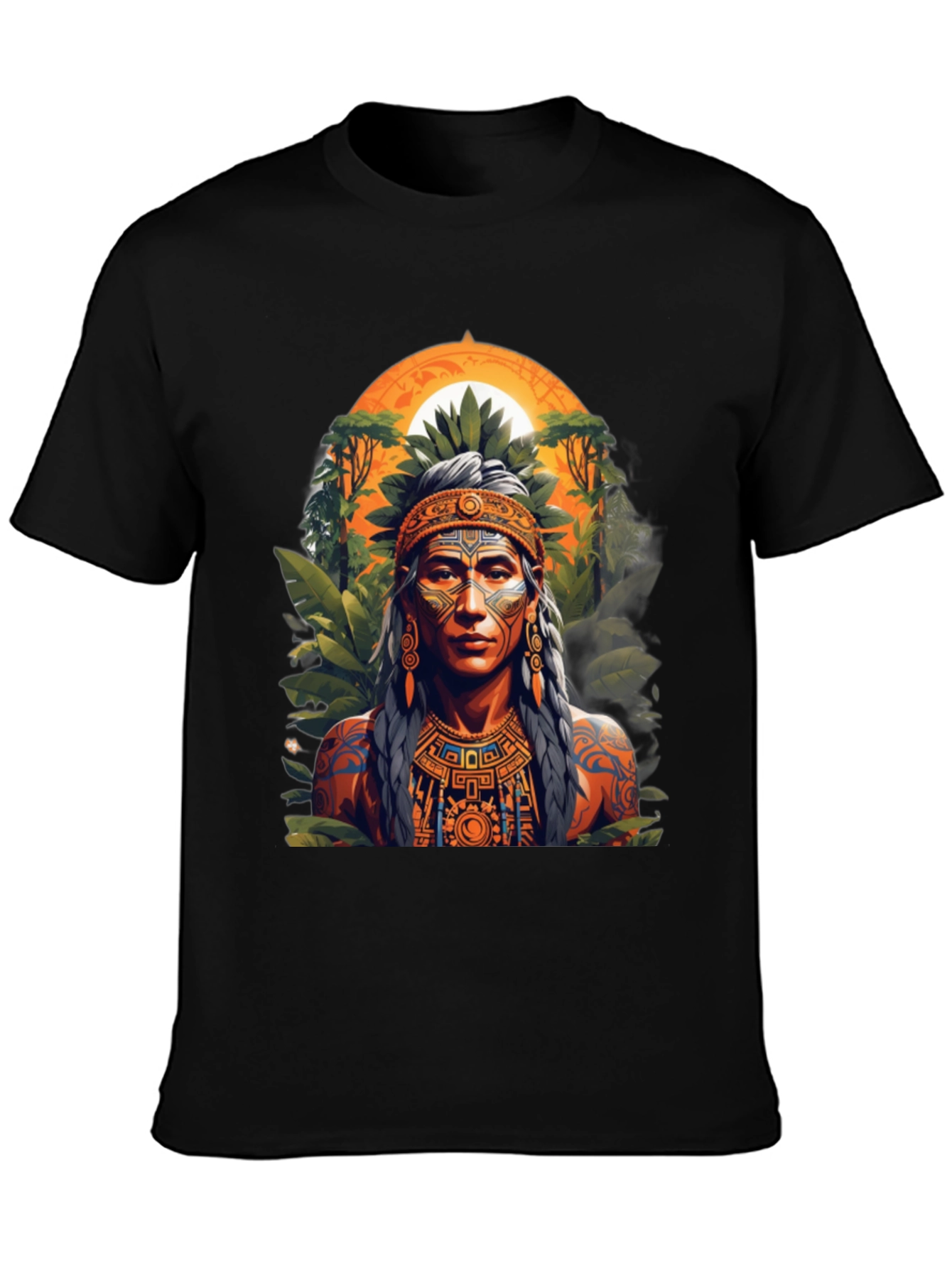 Aztec Warrior T-Shirt - Black Graphic Tee