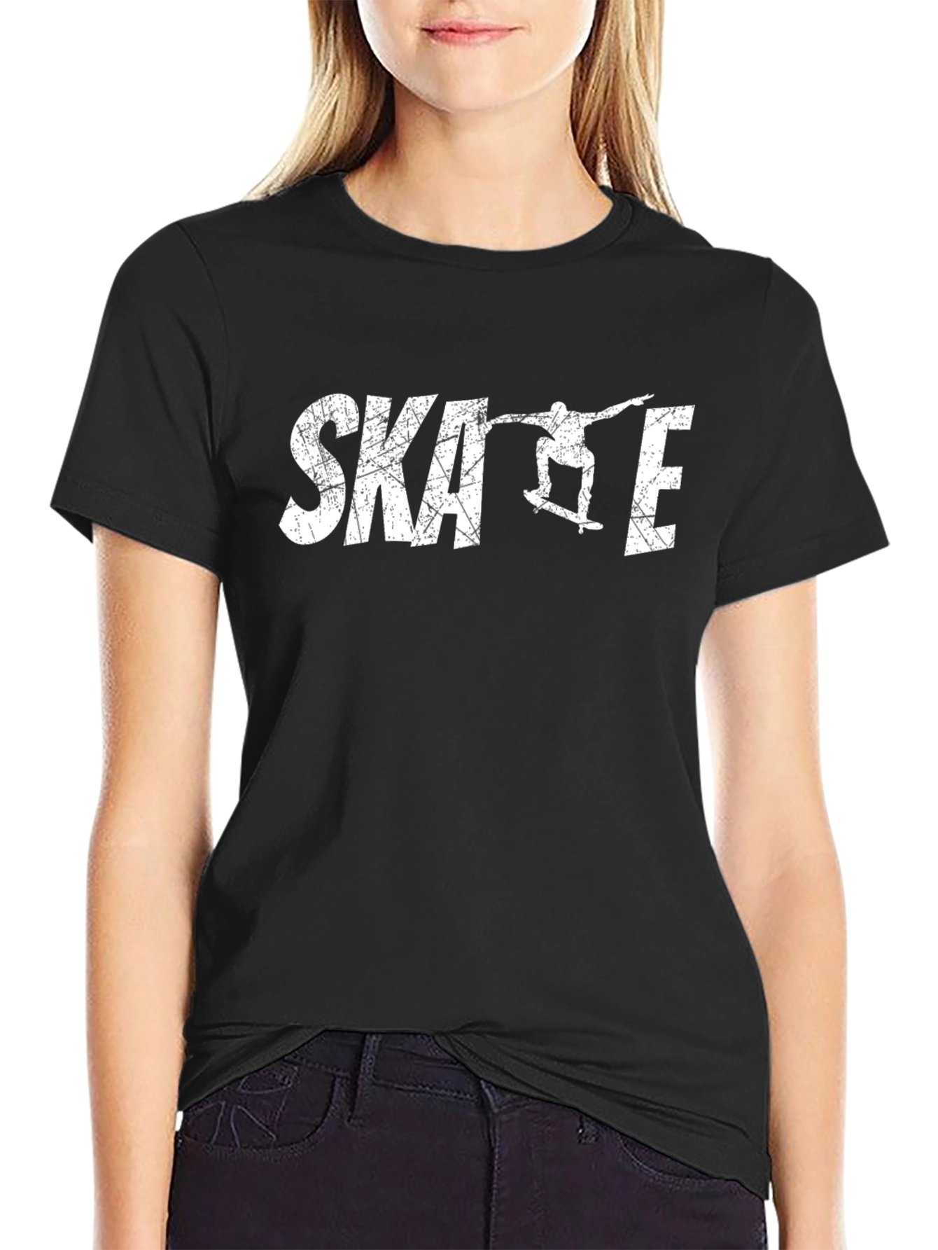 Skate T-Shirt - Black Cotton Graphic Tee