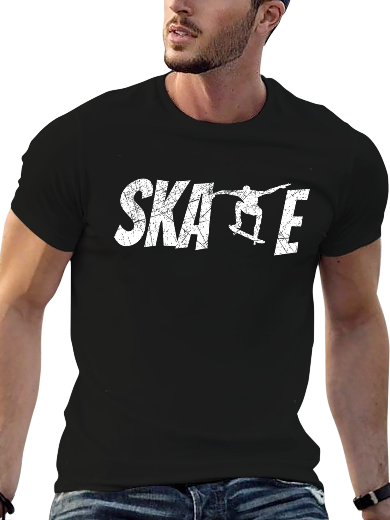 Skate T-Shirt - Black Cotton Graphic Tee