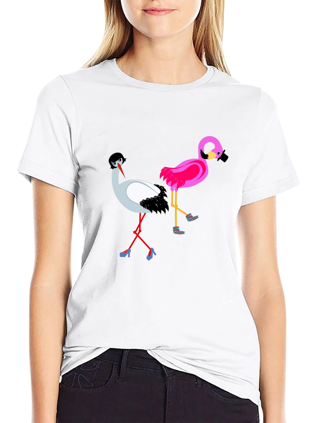 Funky Flamingo & Stork Graphic Tee