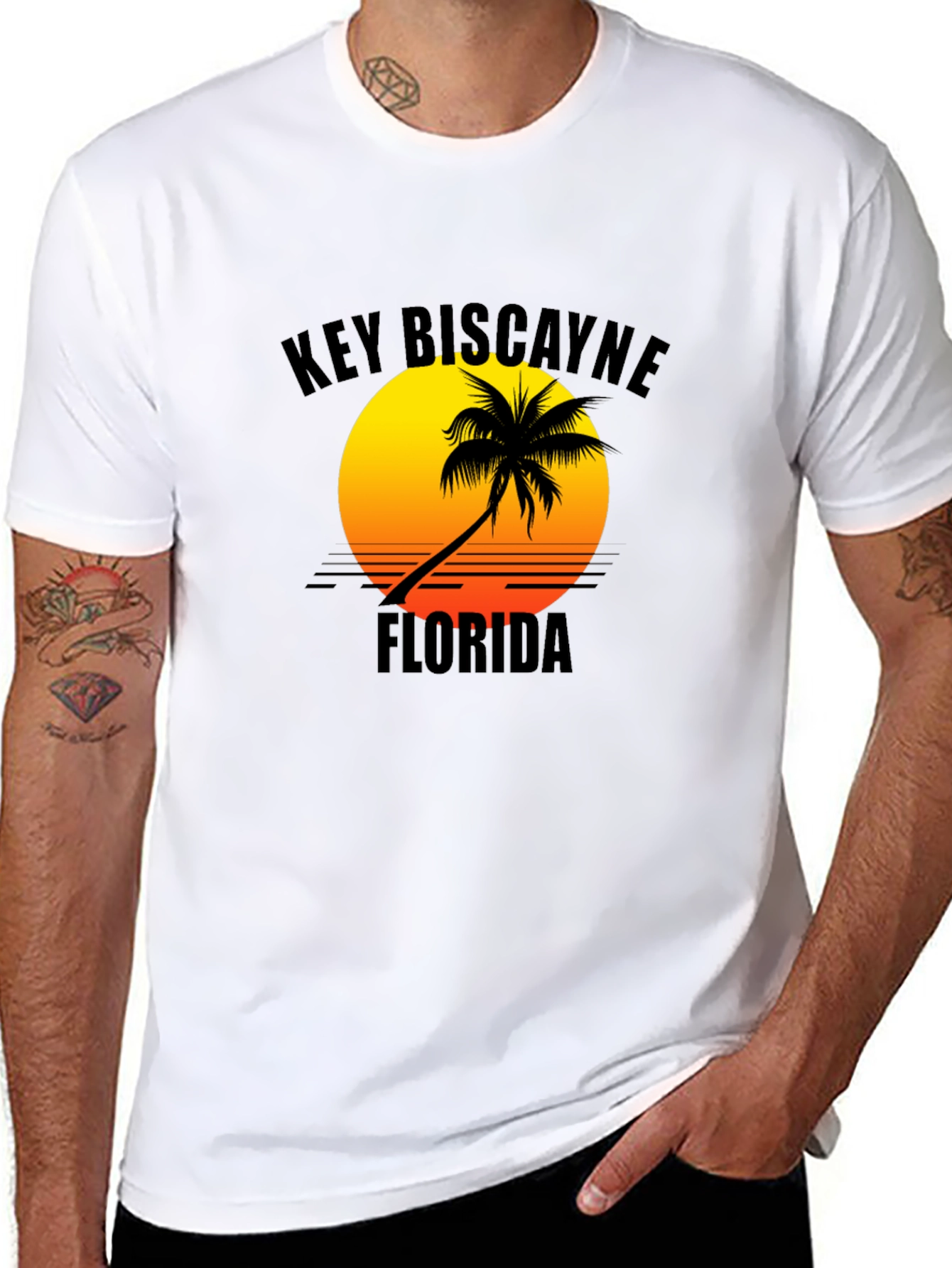 Key Biscayne Florida Sunset Graphic Tee