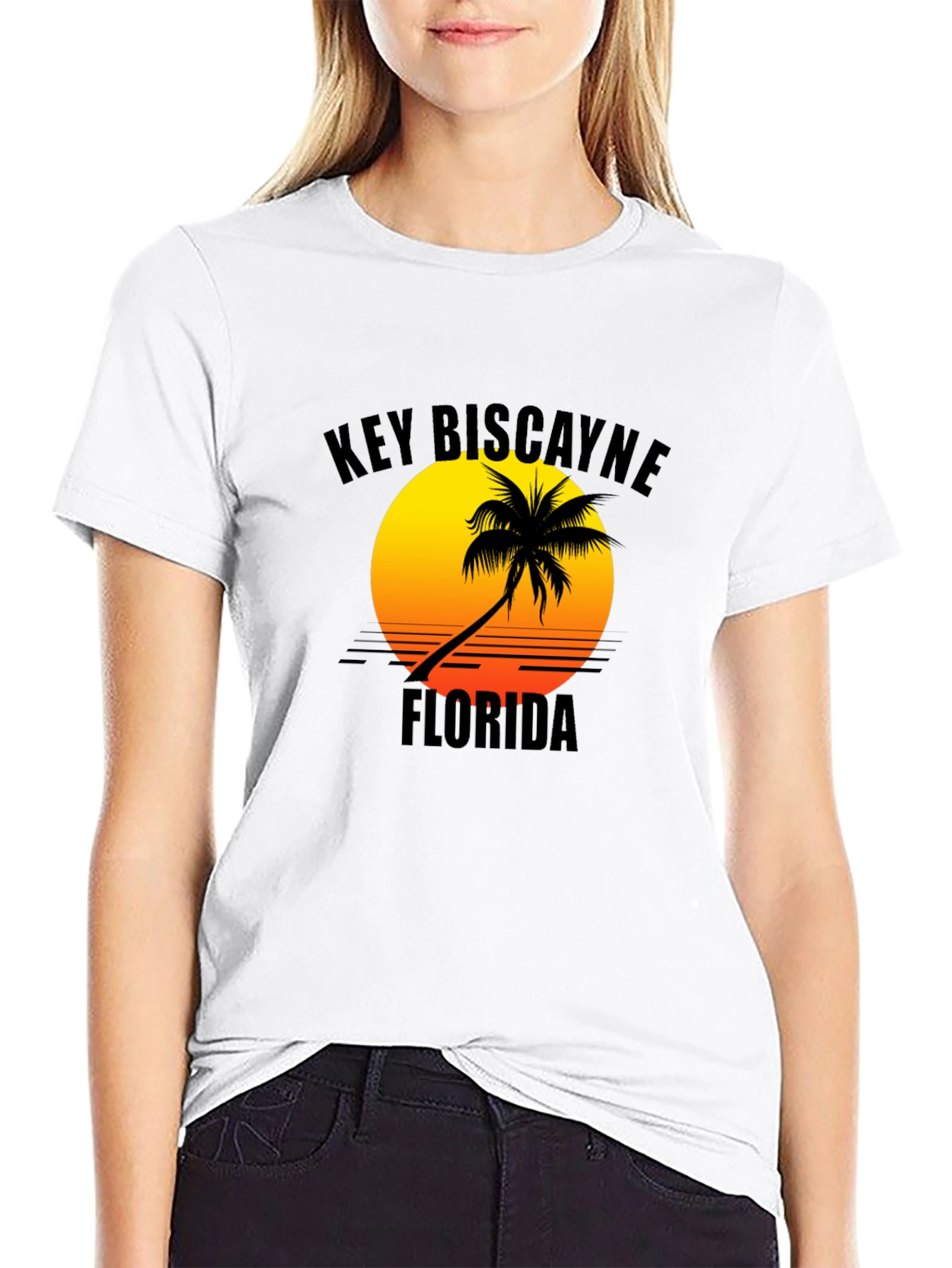 Key Biscayne Florida Sunset Graphic Tee