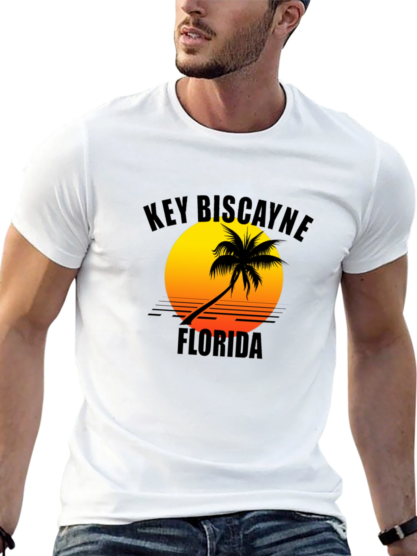 Key Biscayne Florida Sunset Graphic Tee