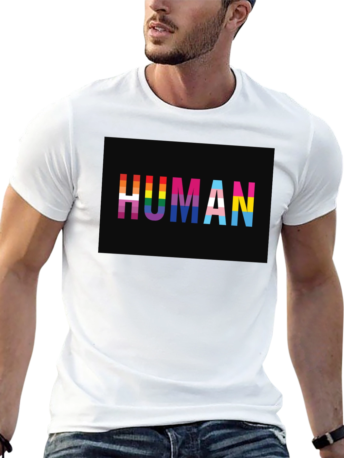 Human LGBTQ+ Pride T-Shirt - Black