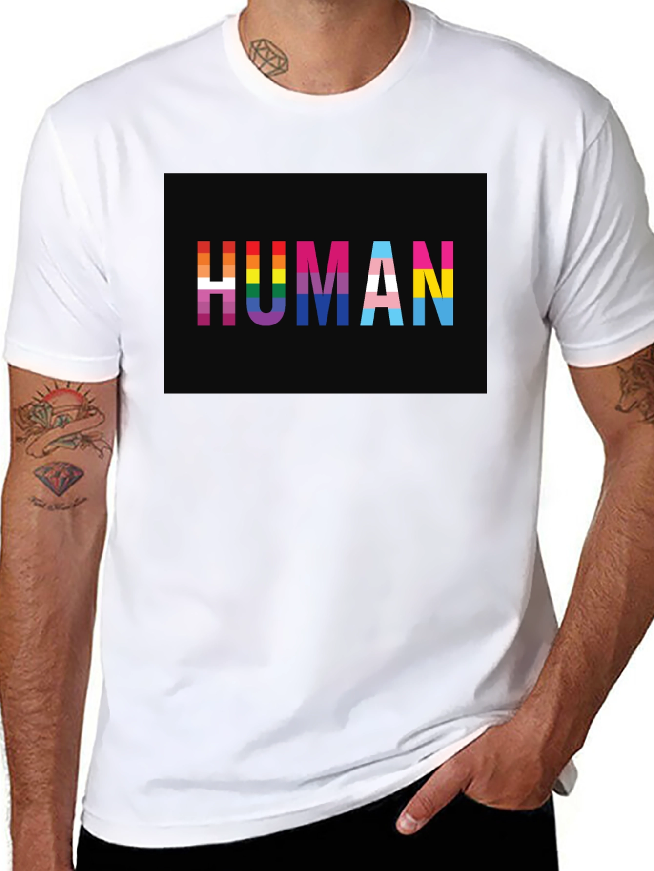 Human LGBTQ+ Pride T-Shirt - Black