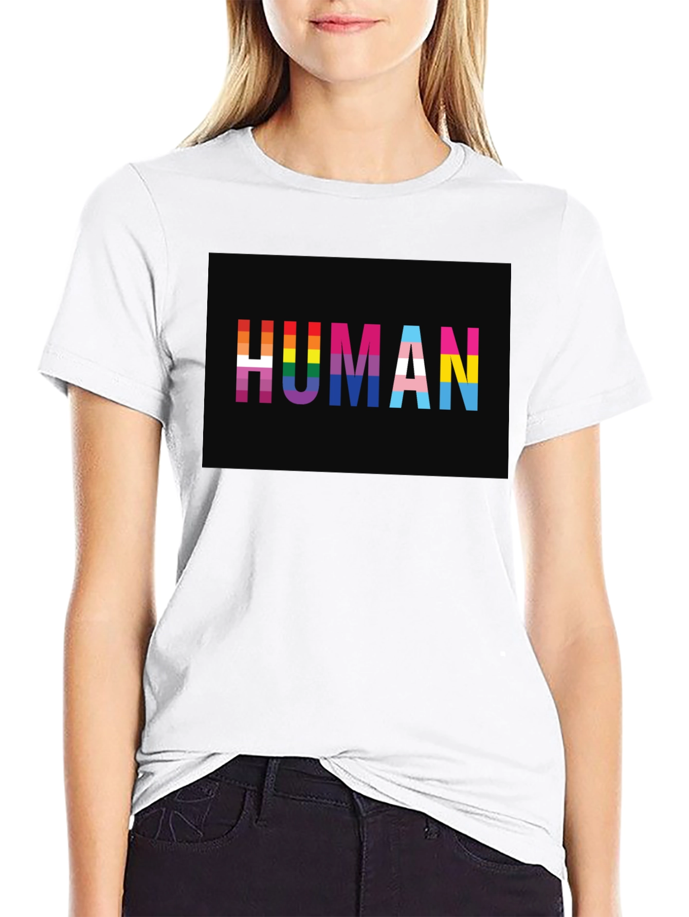Human LGBTQ+ Pride T-Shirt - Black