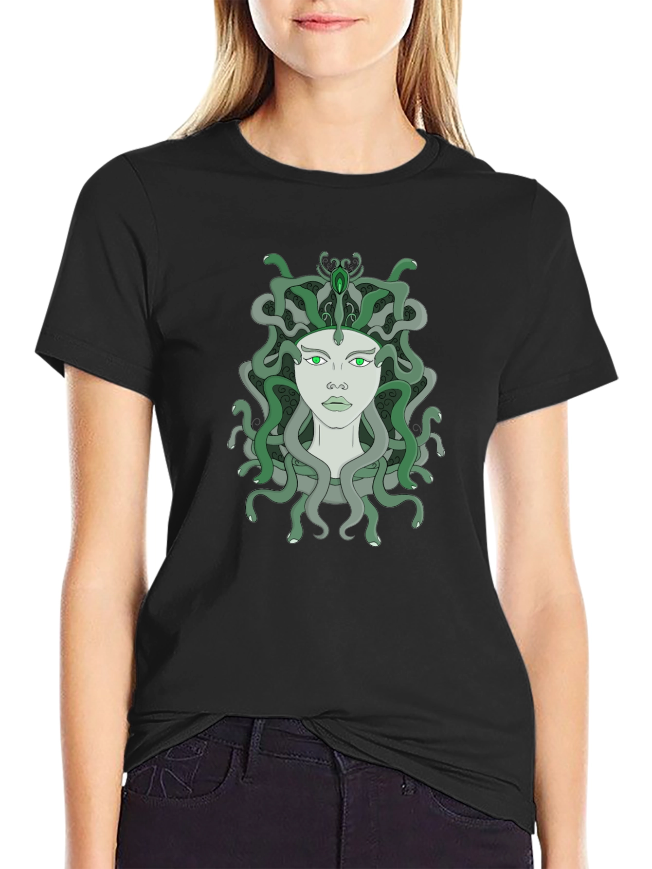 Medusa Graphic T-Shirt - Unique Snake Hair Design