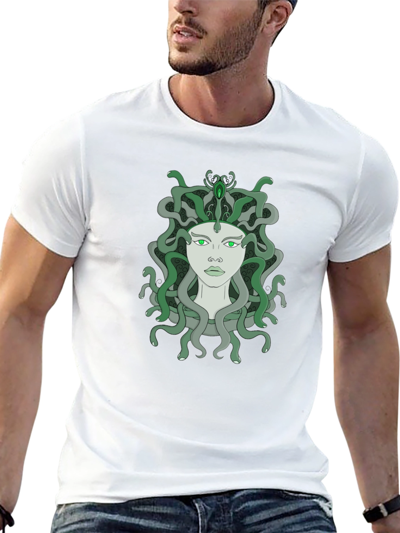 Medusa Graphic T-Shirt - Unique Snake Hair Design