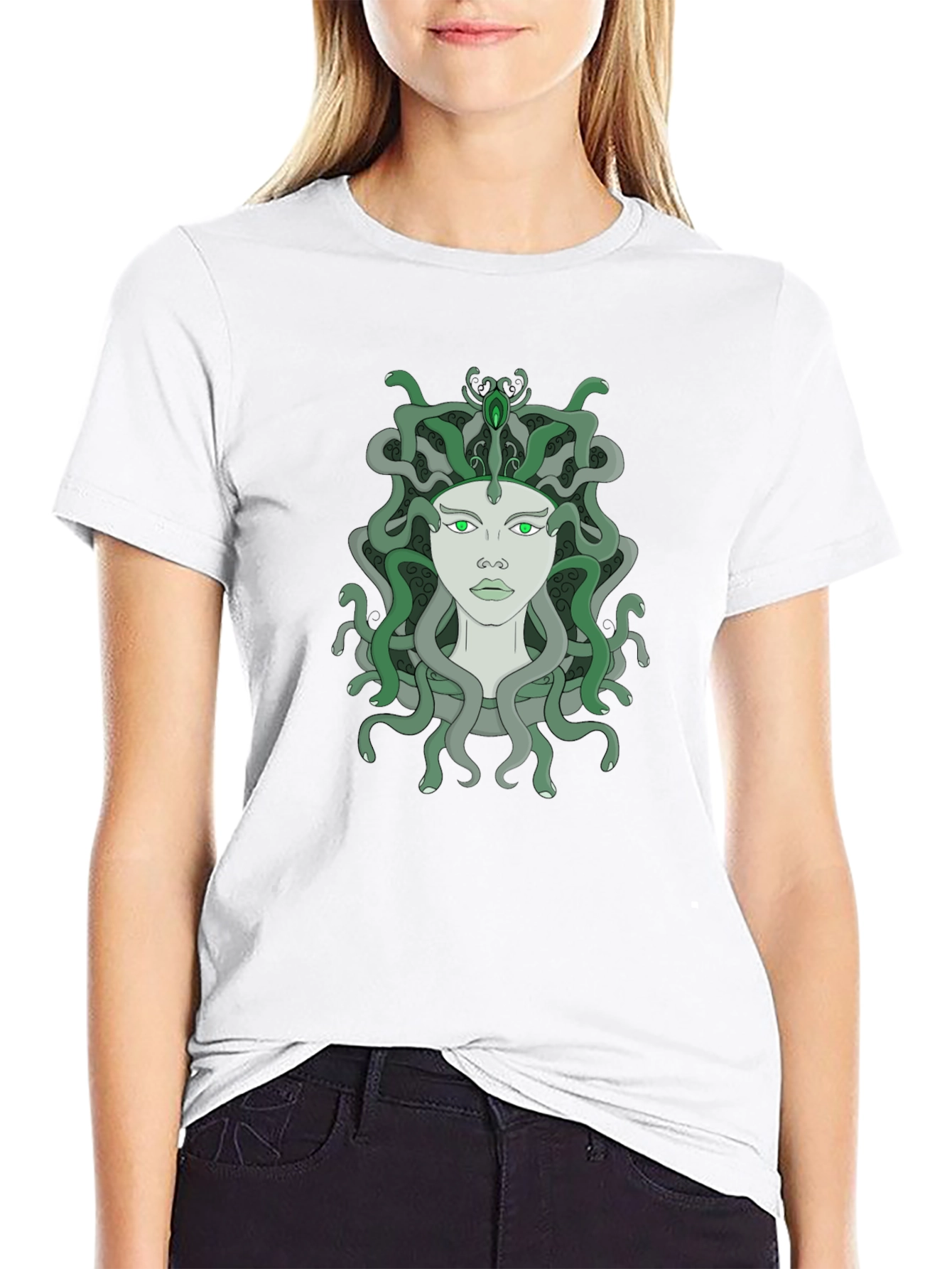Medusa Graphic T-Shirt - Unique Snake Hair Design