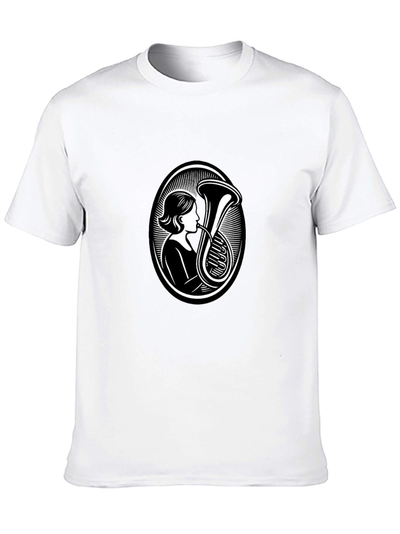 Tuba Player Black T-Shirt - Music Lover Apparel