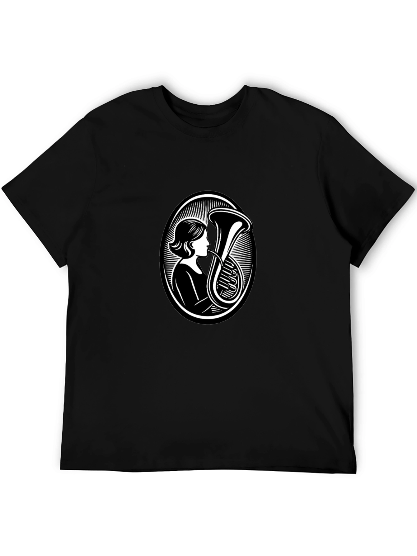 Tuba Player Black T-Shirt - Music Lover Apparel