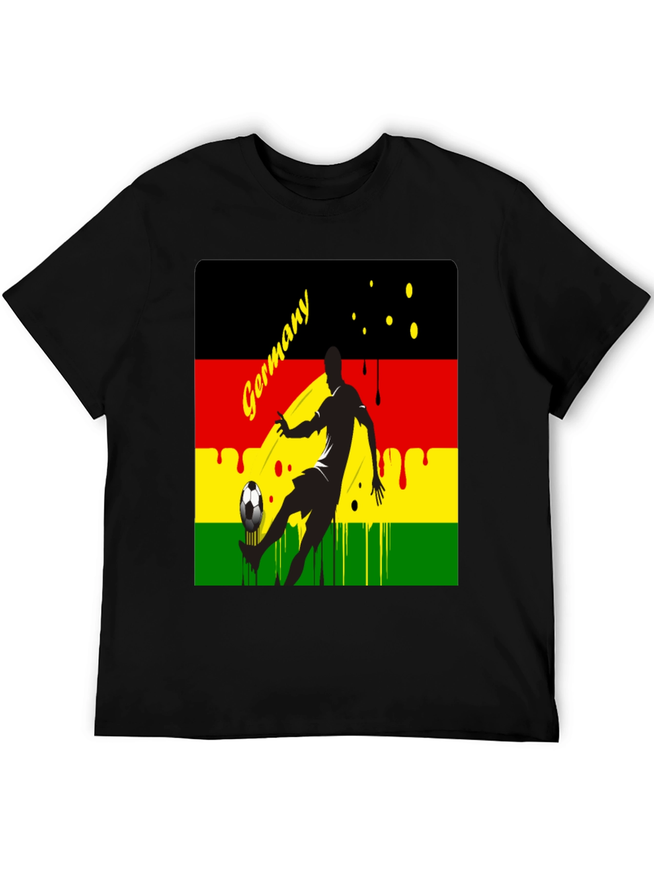Germany Soccer Fan T-Shirt - Black Cotton Tee