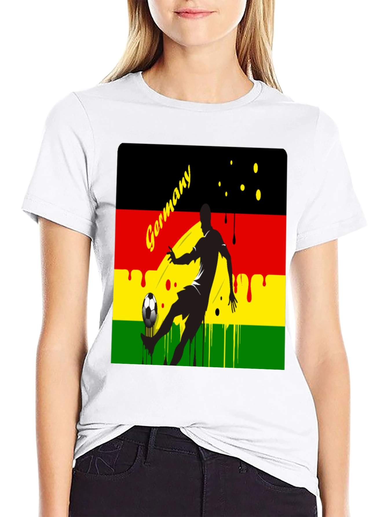 Germany Soccer Fan T-Shirt - Black Cotton Tee