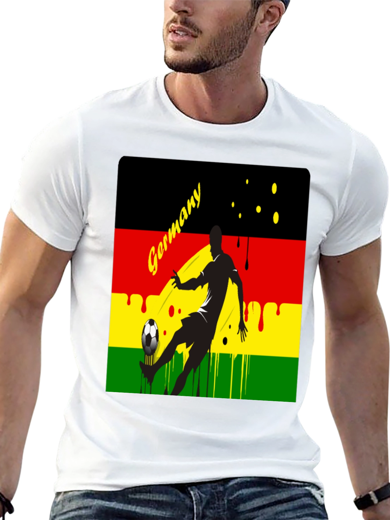 Germany Soccer Fan T-Shirt - Black Cotton Tee