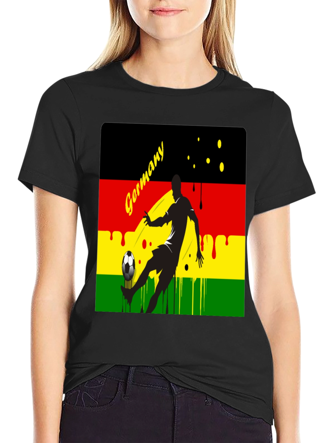 Germany Soccer Fan T-Shirt - Black Cotton Tee