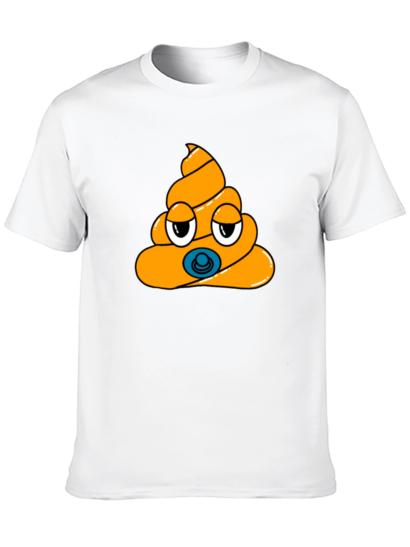 Poop Emoji Baby Pacifier Mens Black T-Shirt