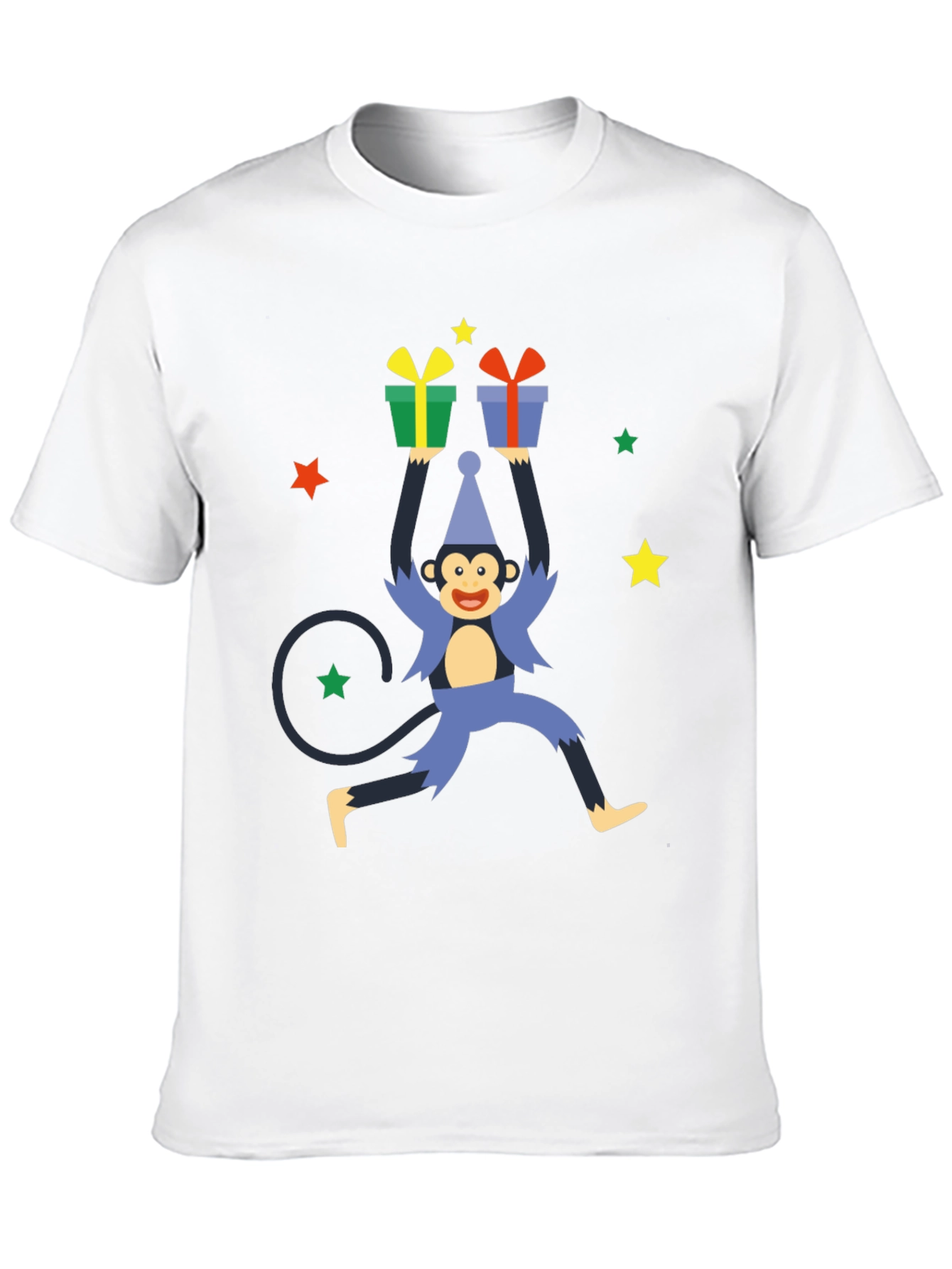 Monkey Gift Graphic Tee - Holiday Fun