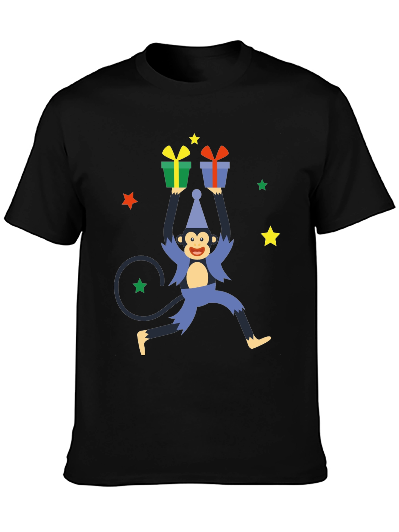Monkey Gift Graphic Tee - Holiday Fun