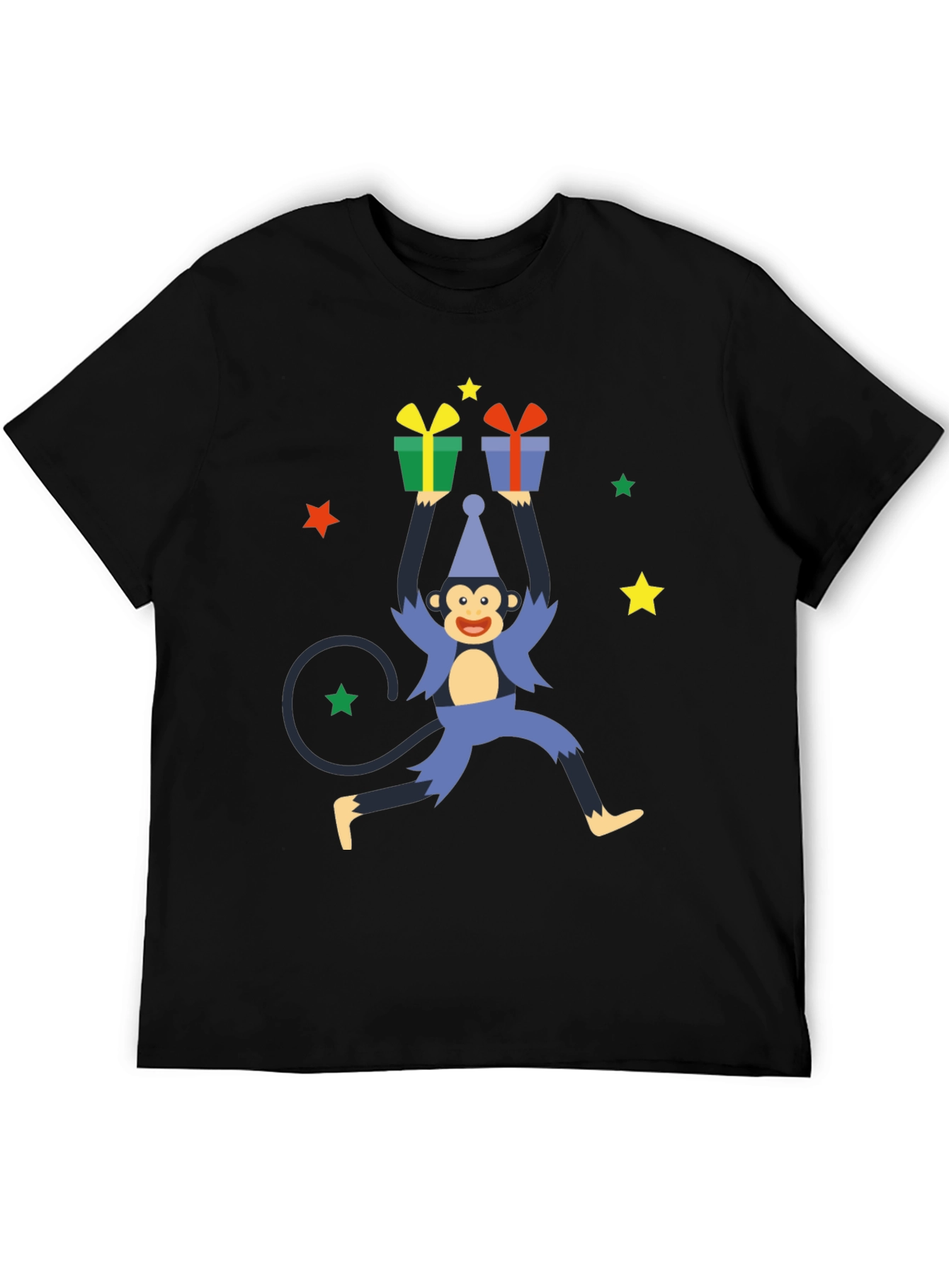 Monkey Gift Graphic Tee - Holiday Fun