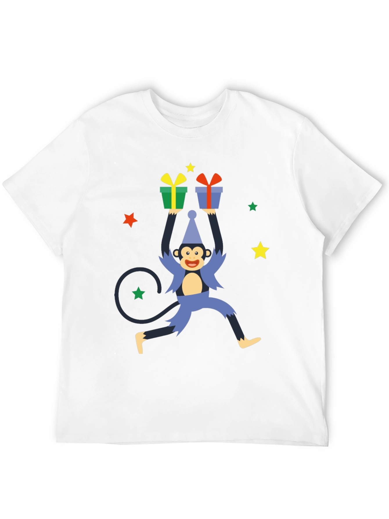 Monkey Gift Graphic Tee - Holiday Fun