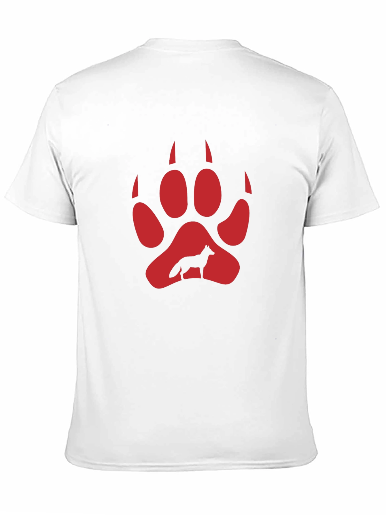 Wolf Paw Print Graphic Tee - Black Cotton Blend