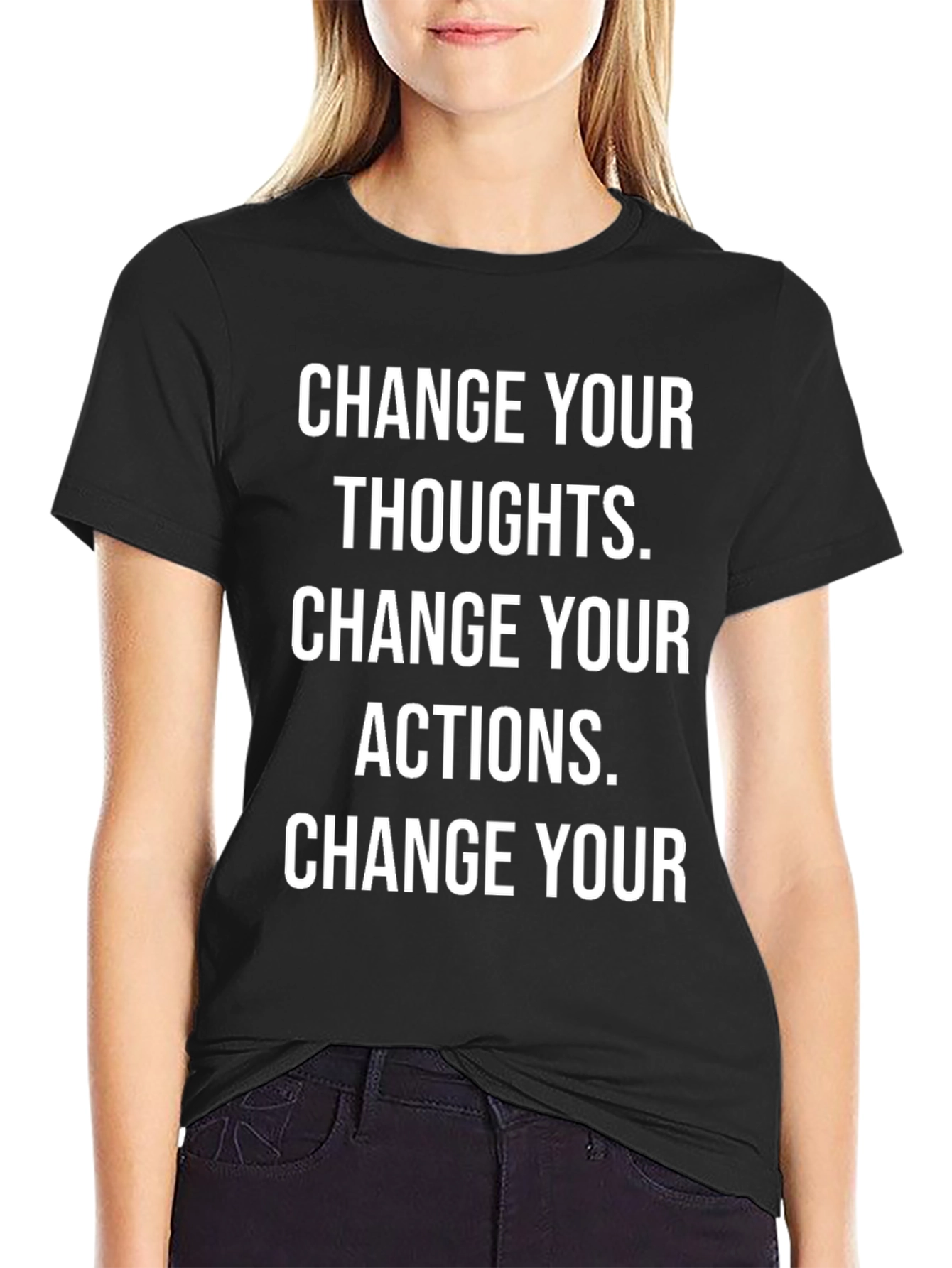 Change Your Thoughts Graphic T-Shirt - Motivational Black Tee