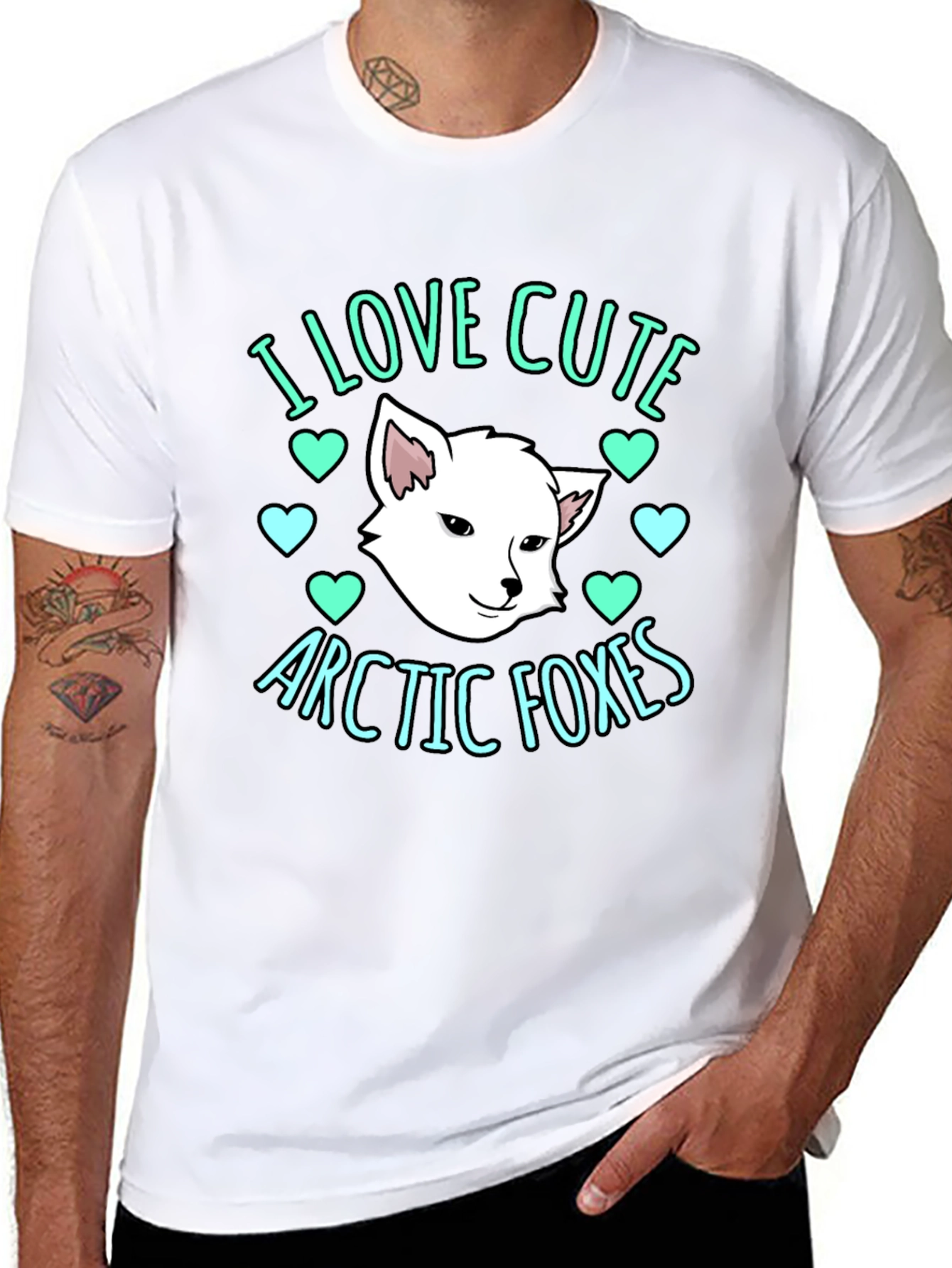 Cute Arctic Foxes Graphic T-Shirt