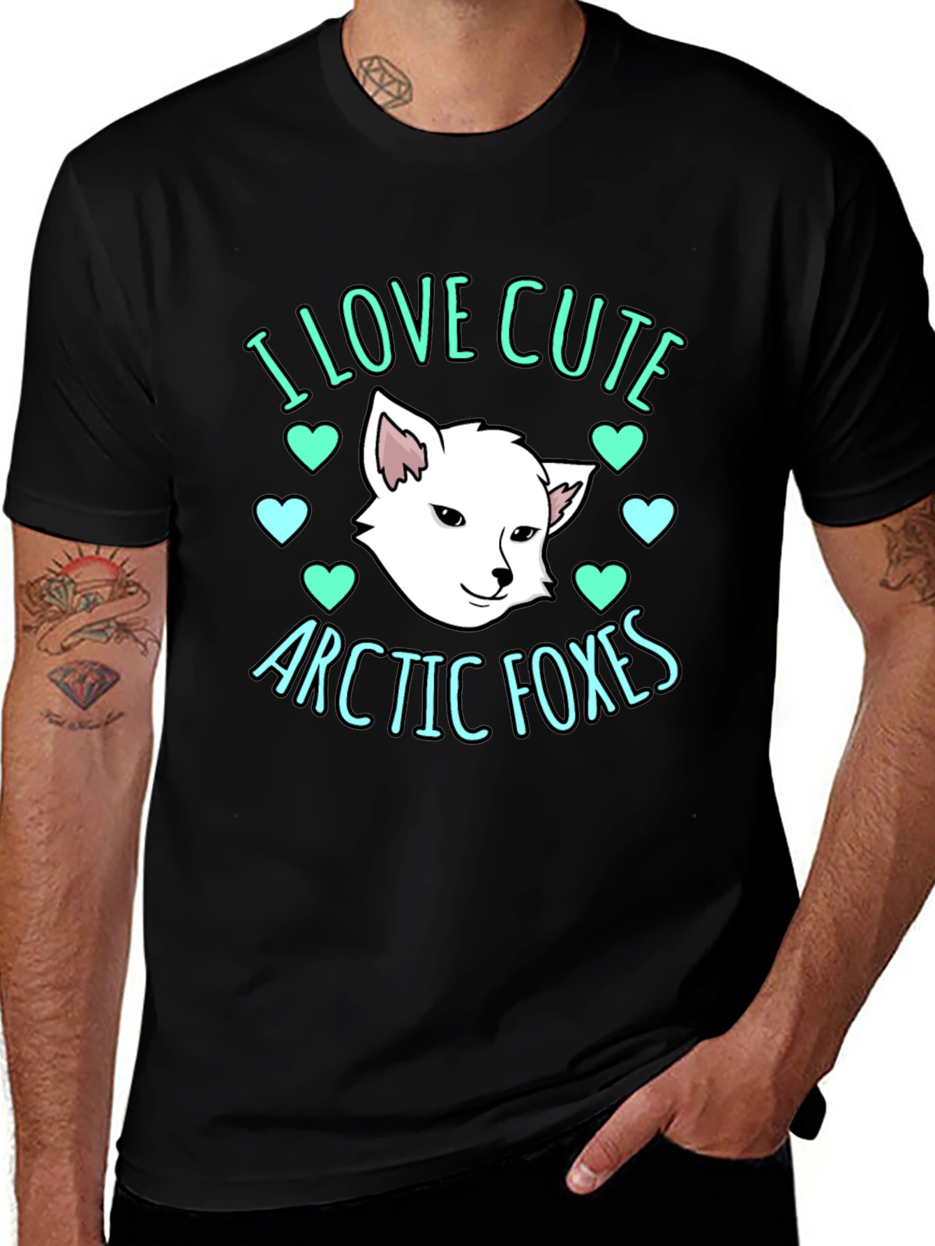 Cute Arctic Foxes Graphic T-Shirt