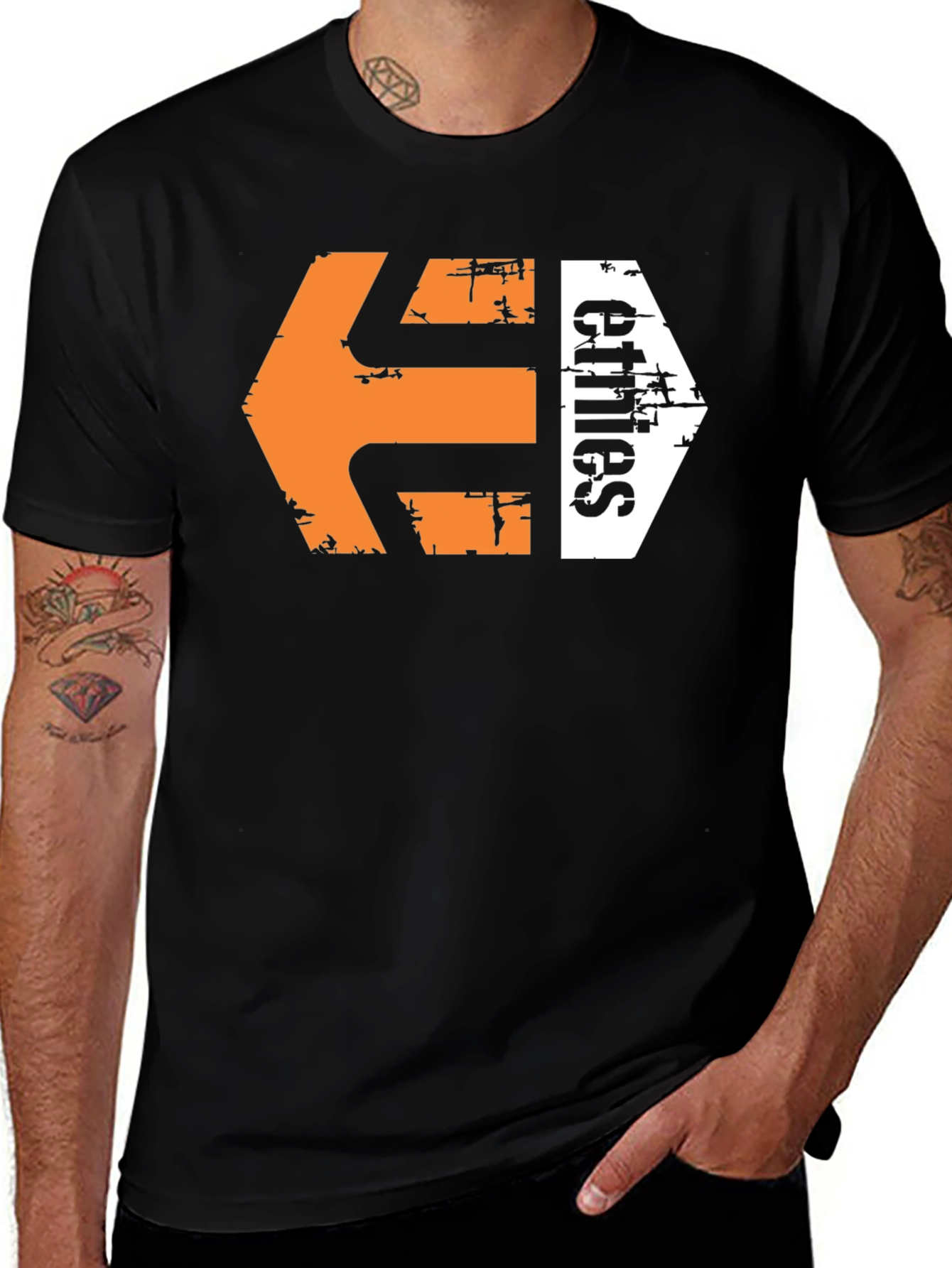 Etines Graphic Tee - Mens Black Cotton Blend