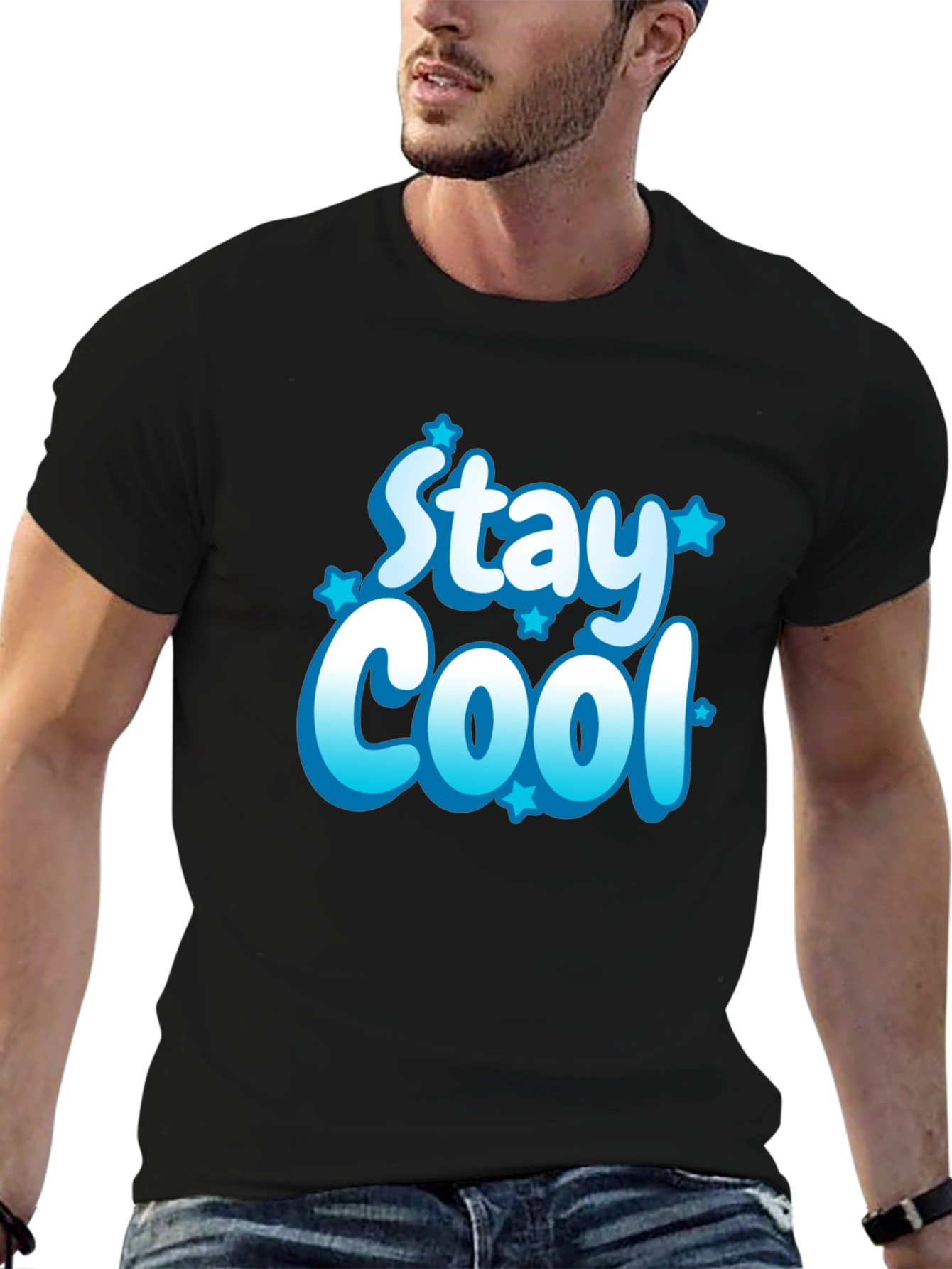 Stay Cool Graphic Tee - Mens Black T-Shirt