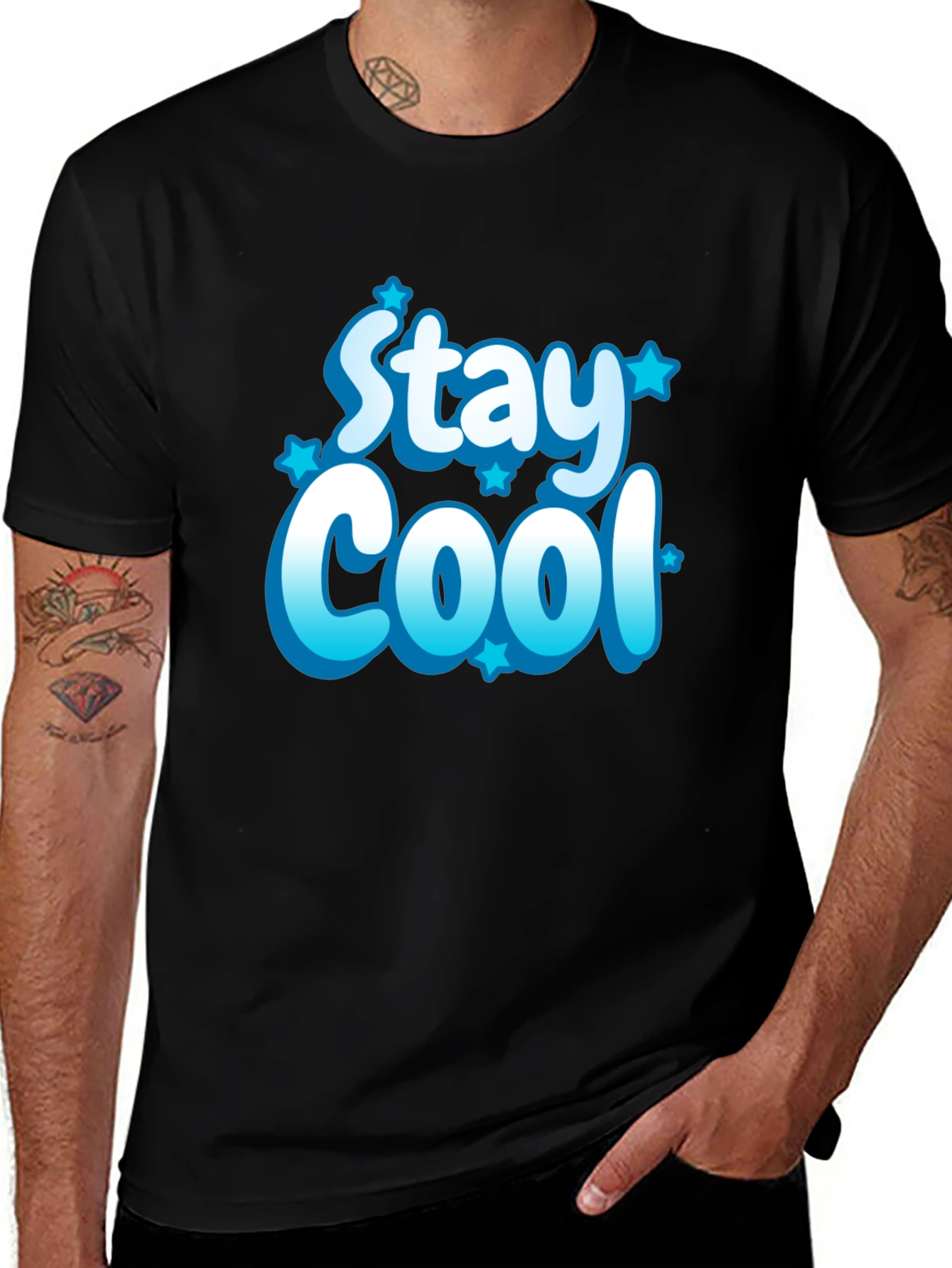 Stay Cool Graphic Tee - Mens Black T-Shirt