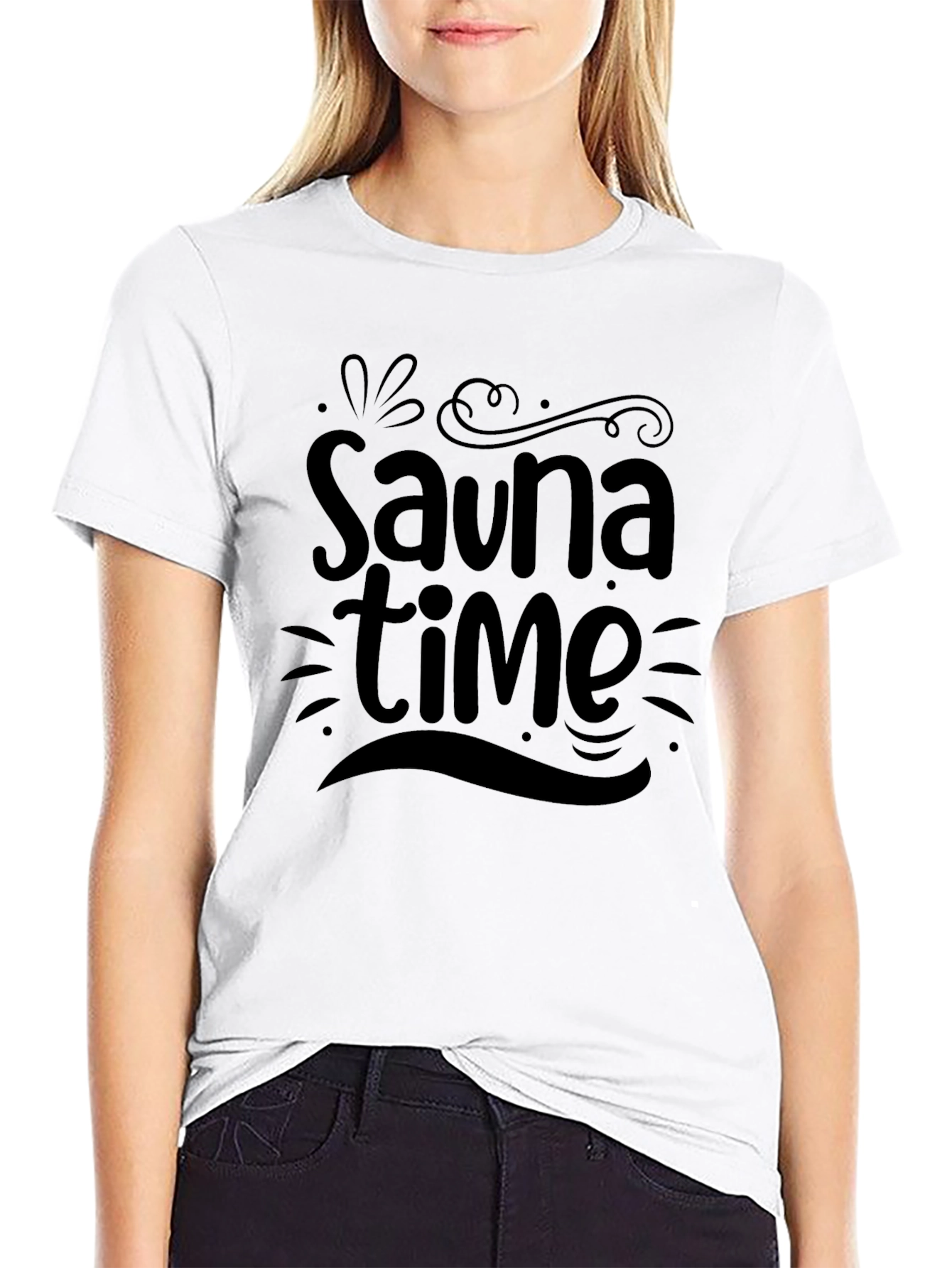 Sauna Time Black Graphic T-Shirt