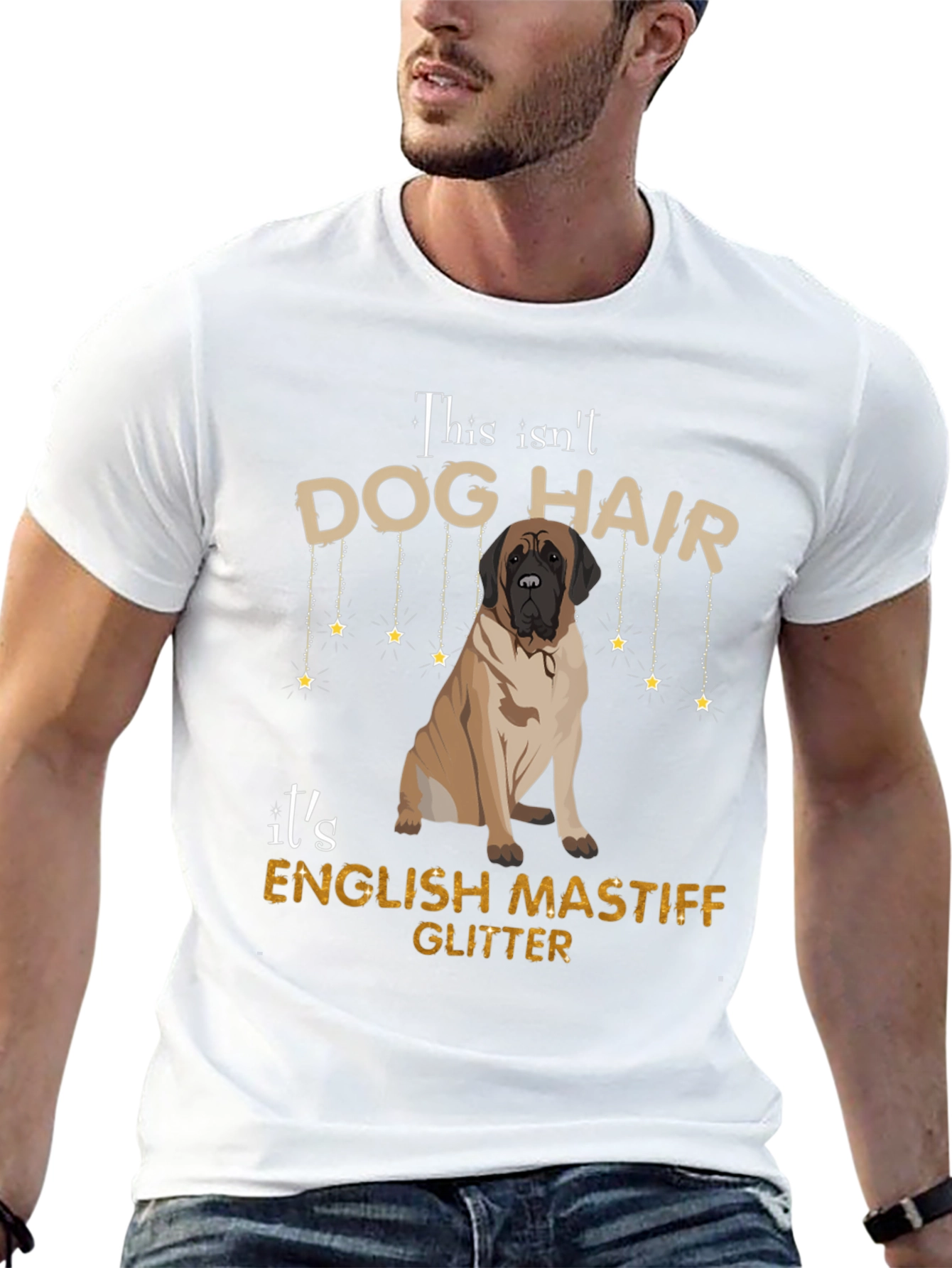 English Mastiff Glitter T-Shirt