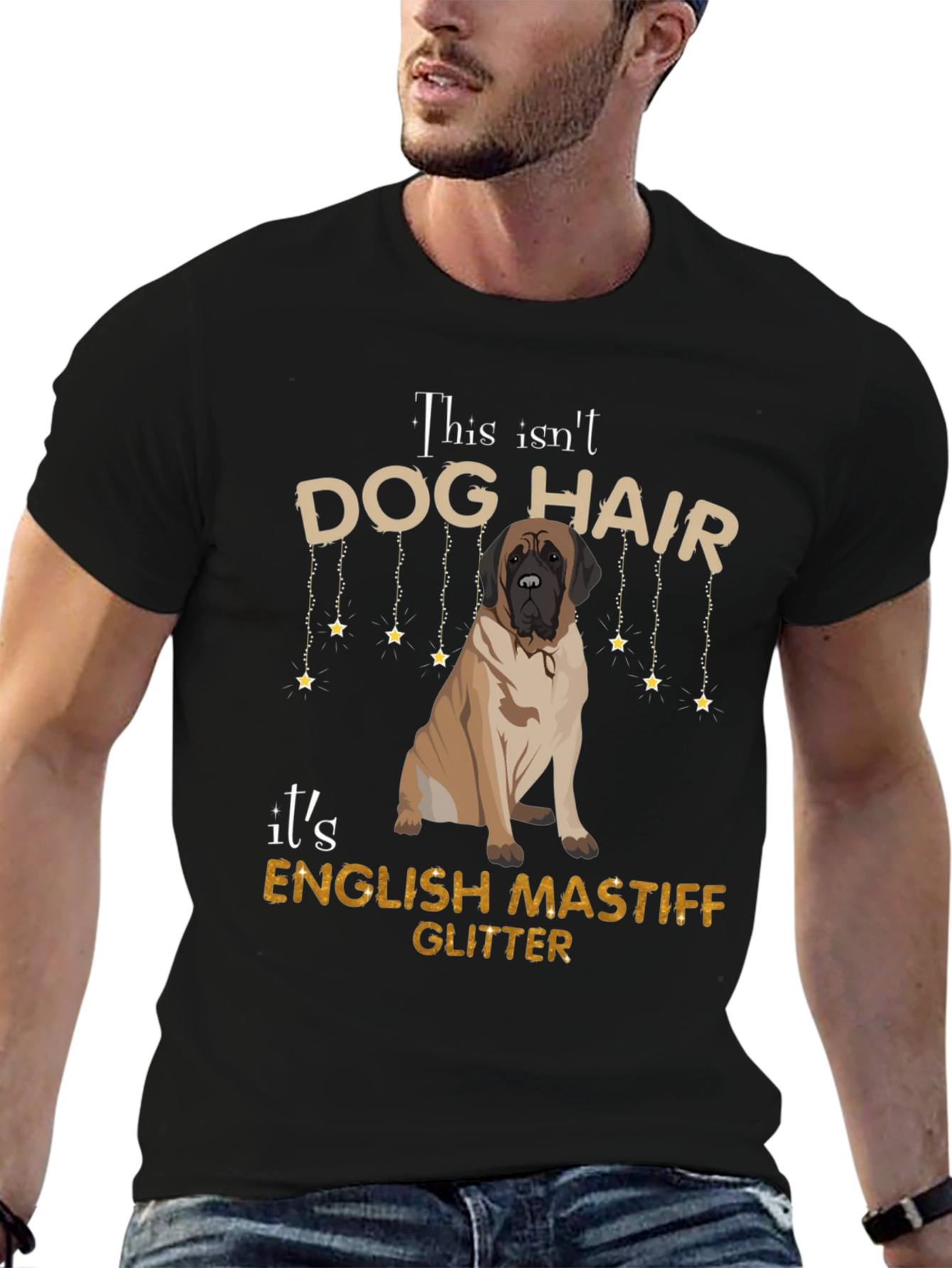 English Mastiff Glitter T-Shirt