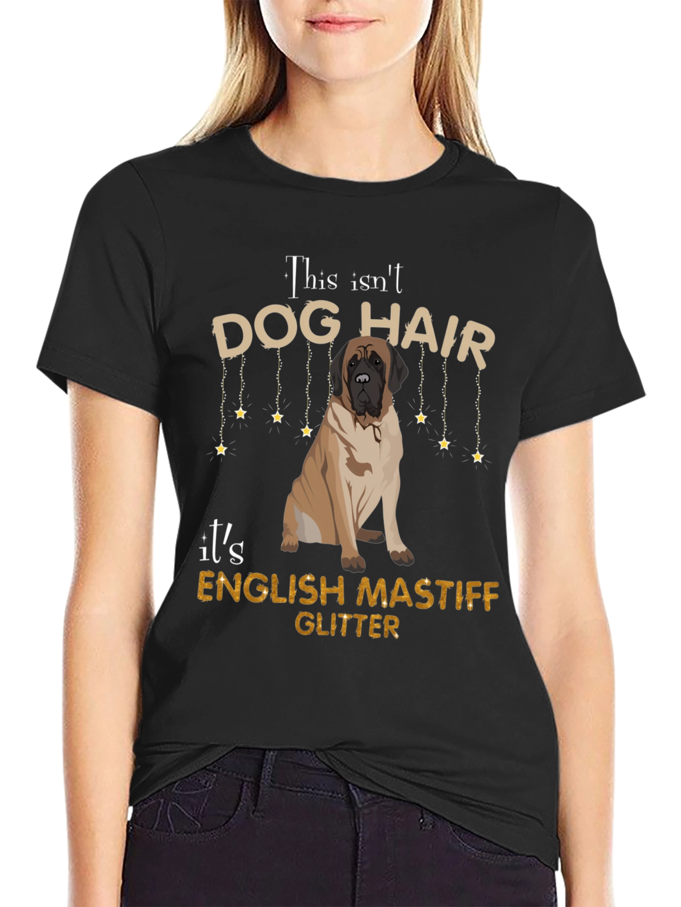 English Mastiff Glitter T-Shirt