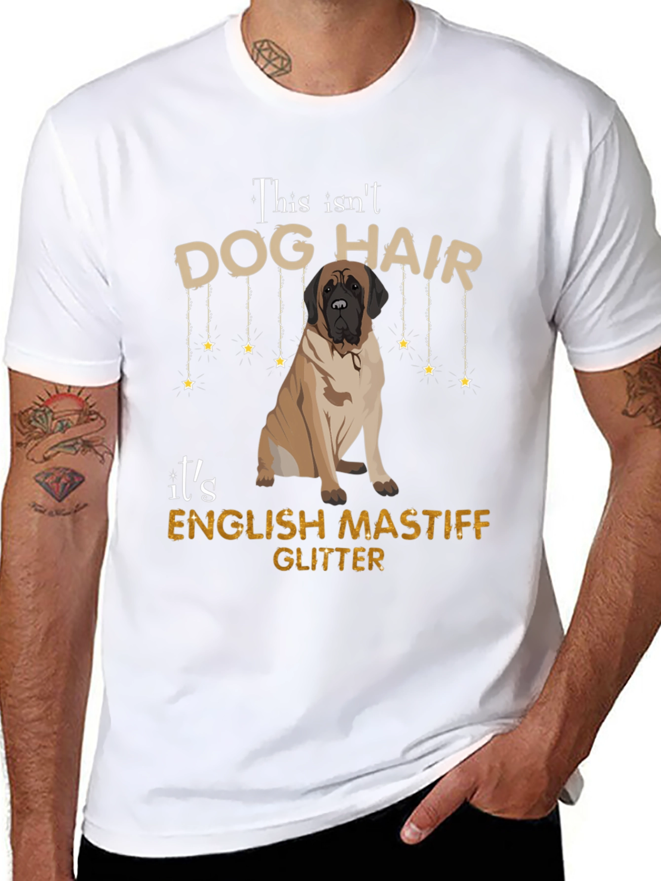 English Mastiff Glitter T-Shirt