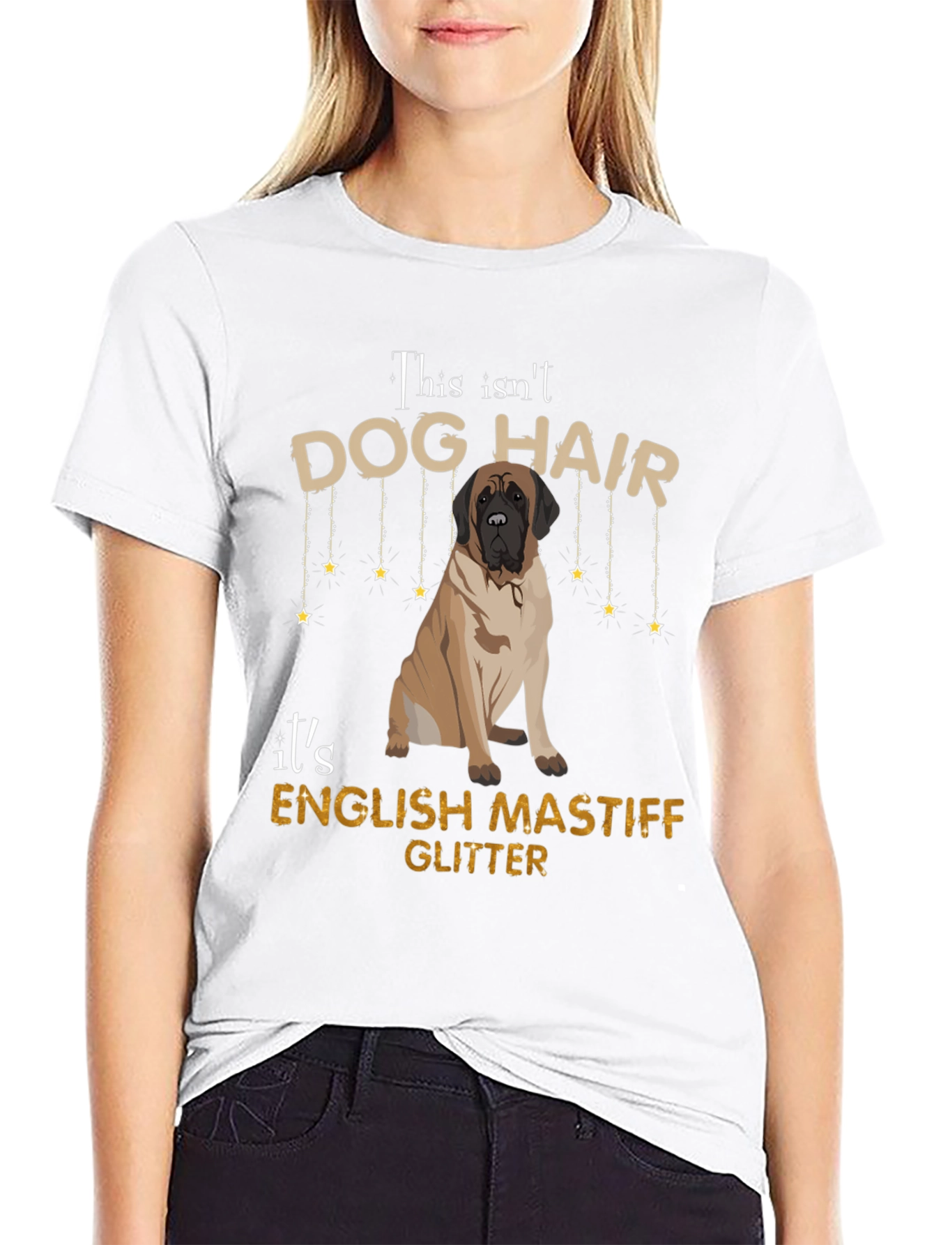 English Mastiff Glitter T-Shirt