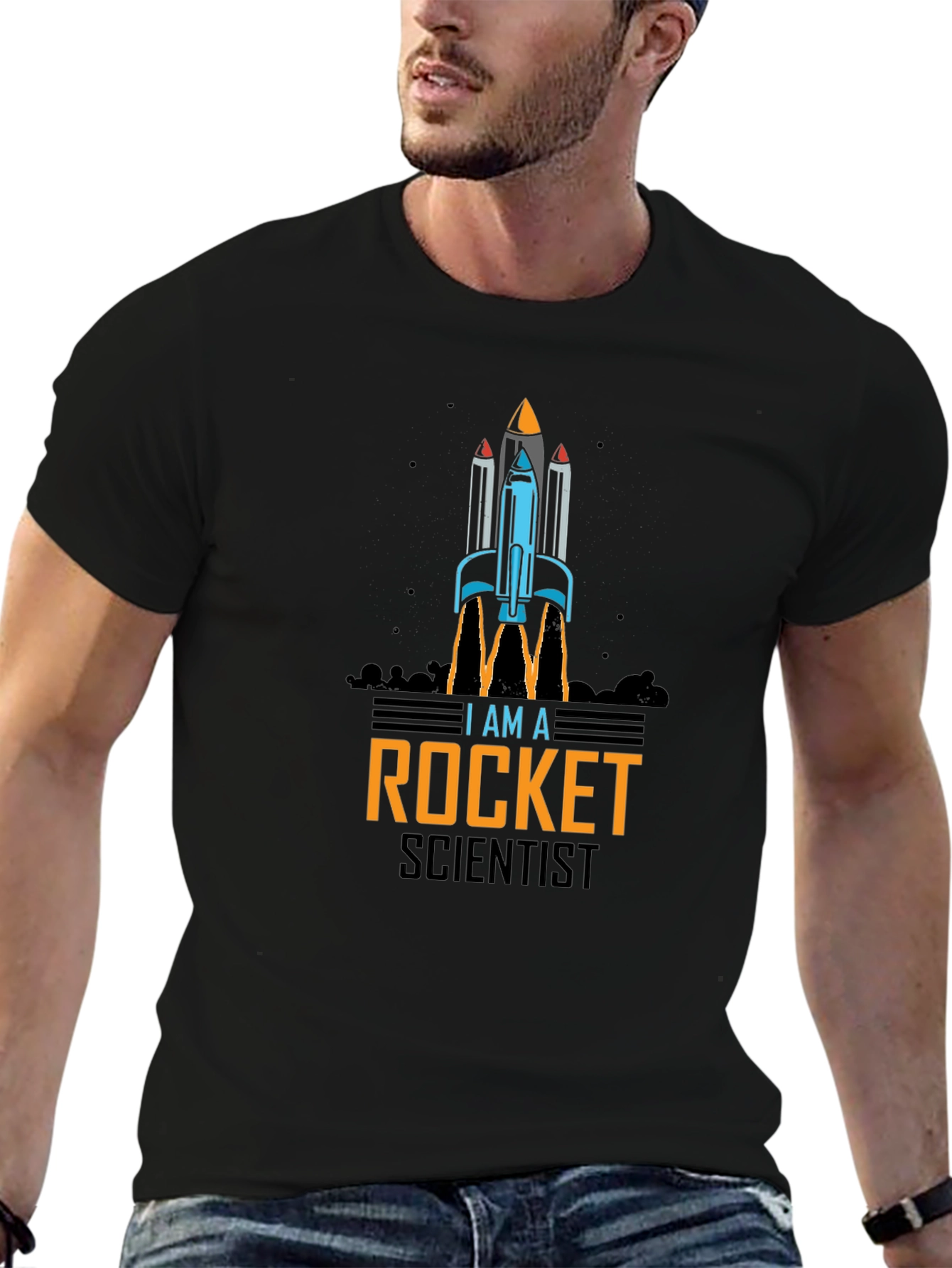 I Am A Rocket Scientist Black T-Shirt