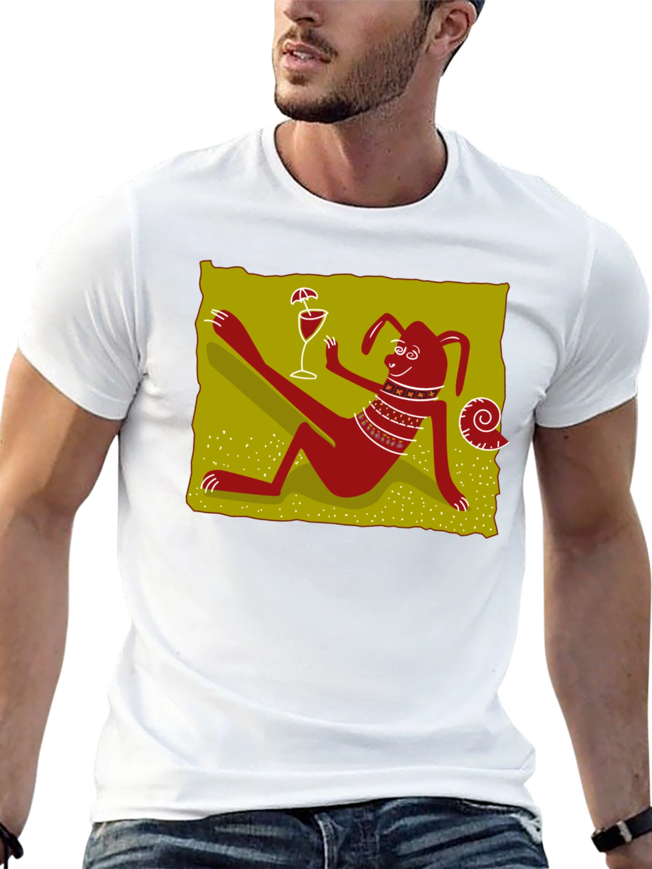 Relaxing Dog Cartoon Graphic Black Tee
