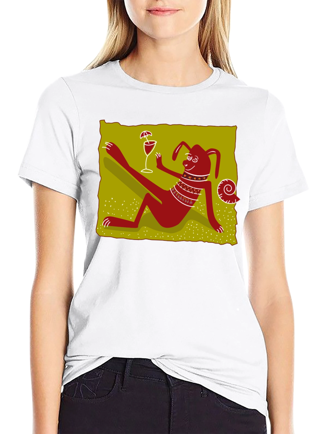 Relaxing Dog Cartoon Graphic Black Tee