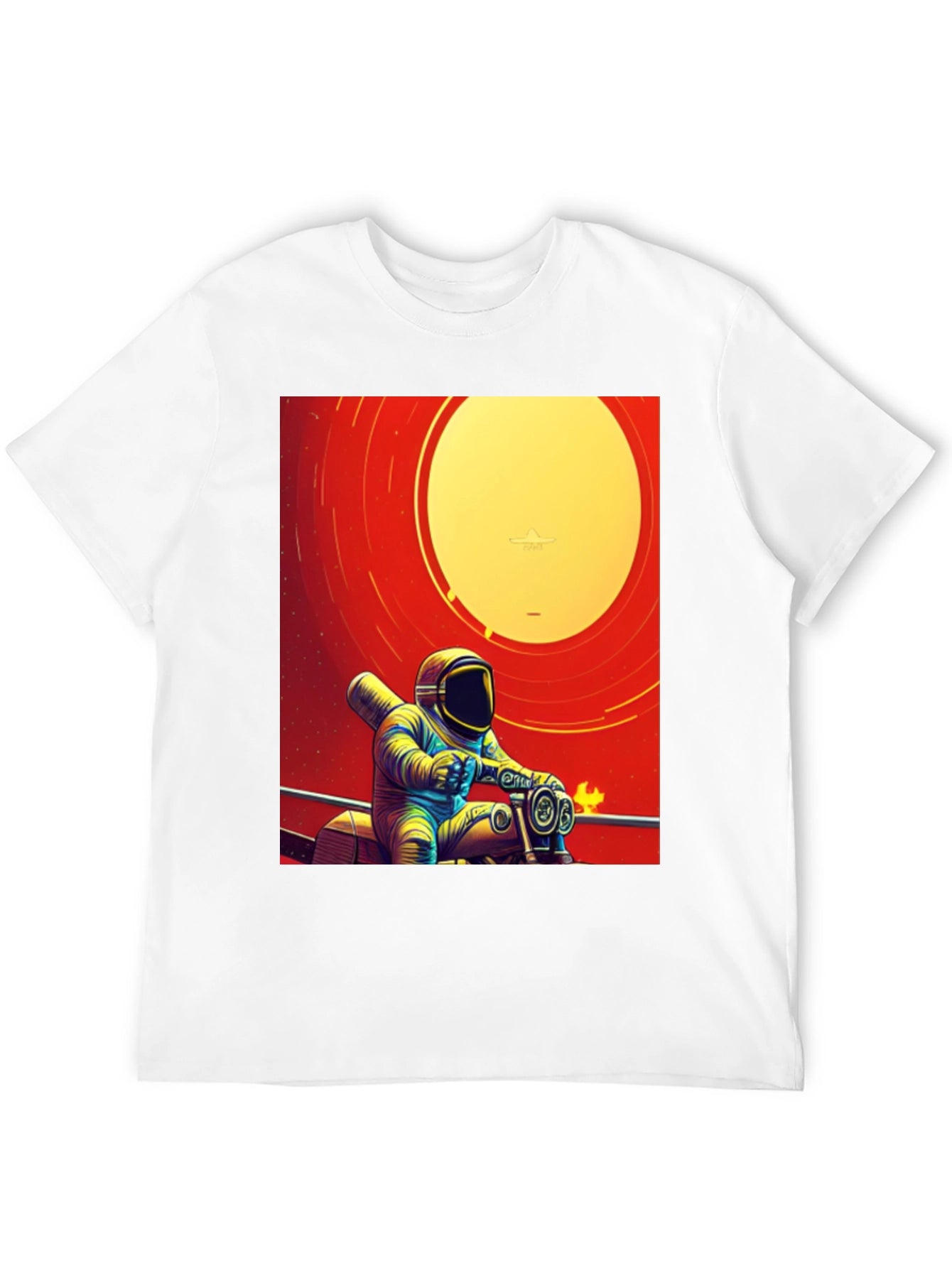 Astronaut Rider Graphic T-Shirt - Retro Space Style