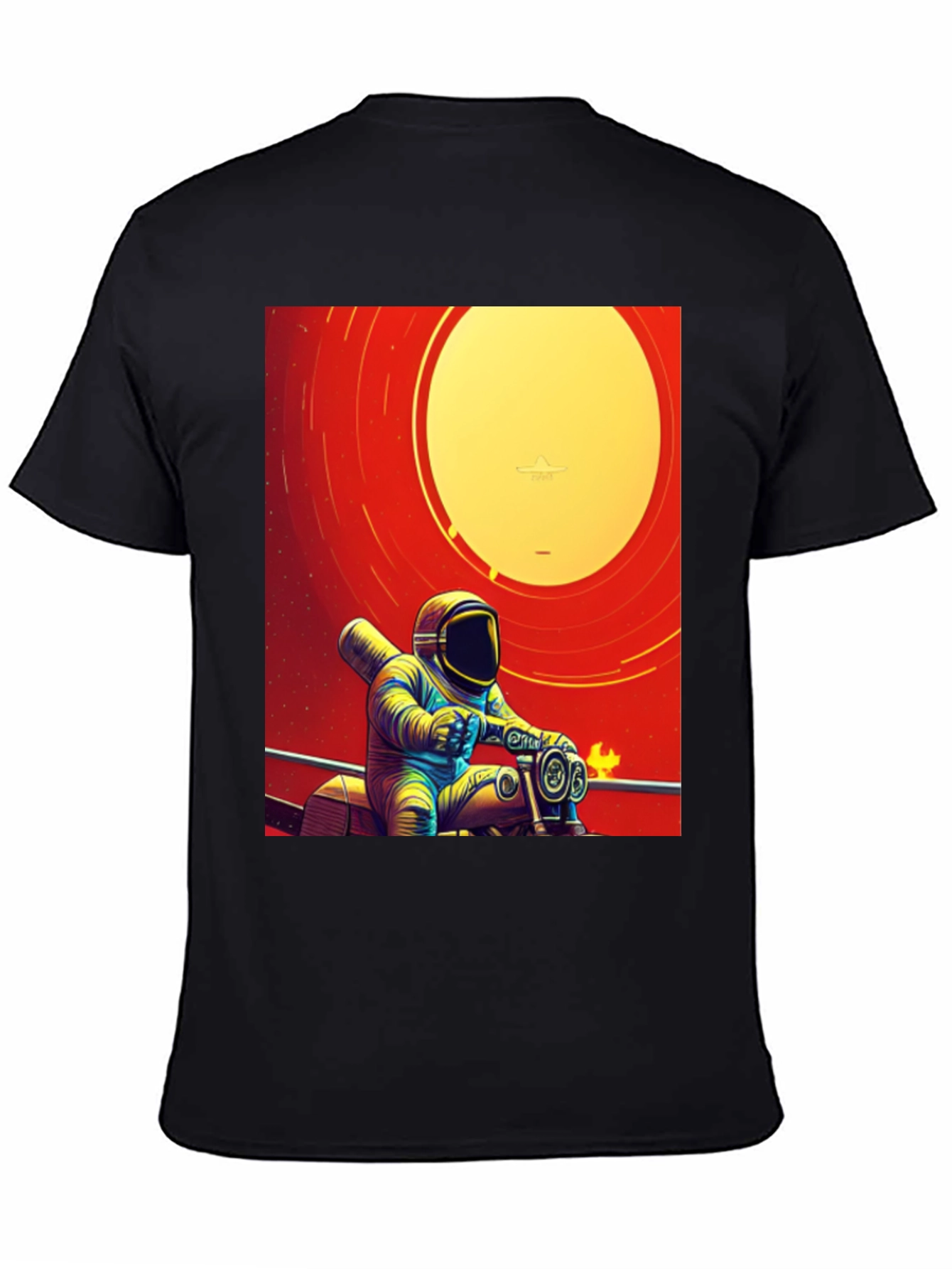 Astronaut Rider Graphic T-Shirt - Retro Space Style