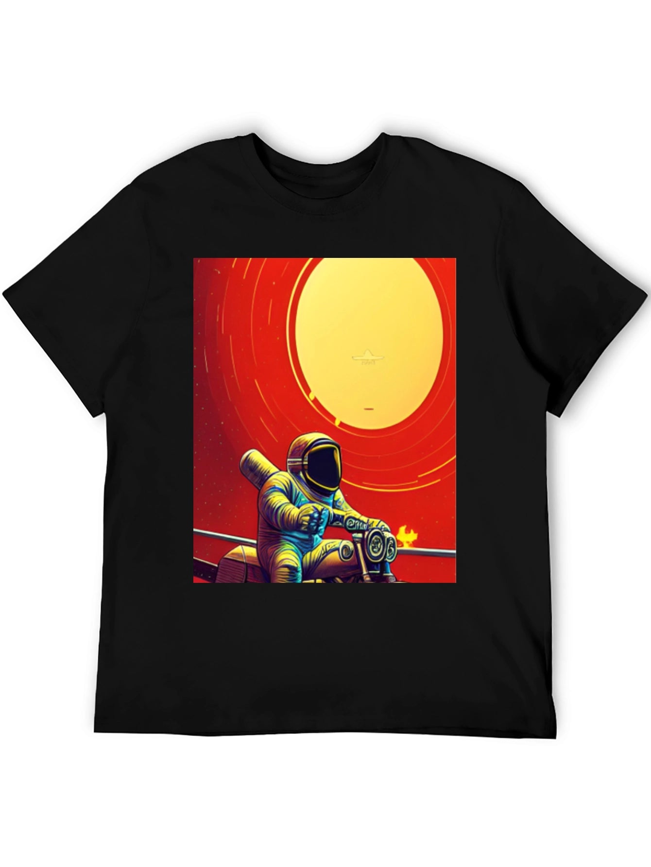 Astronaut Rider Graphic T-Shirt - Retro Space Style