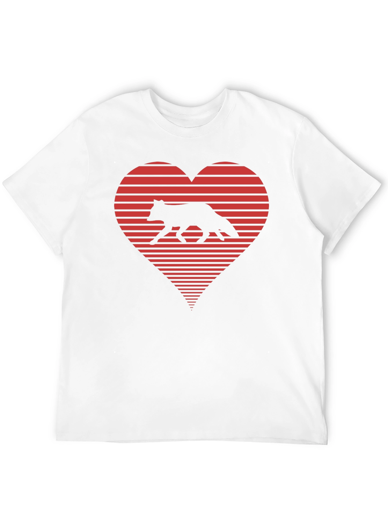 Fox Love Heart Graphic T-Shirt - Mens Black Tee